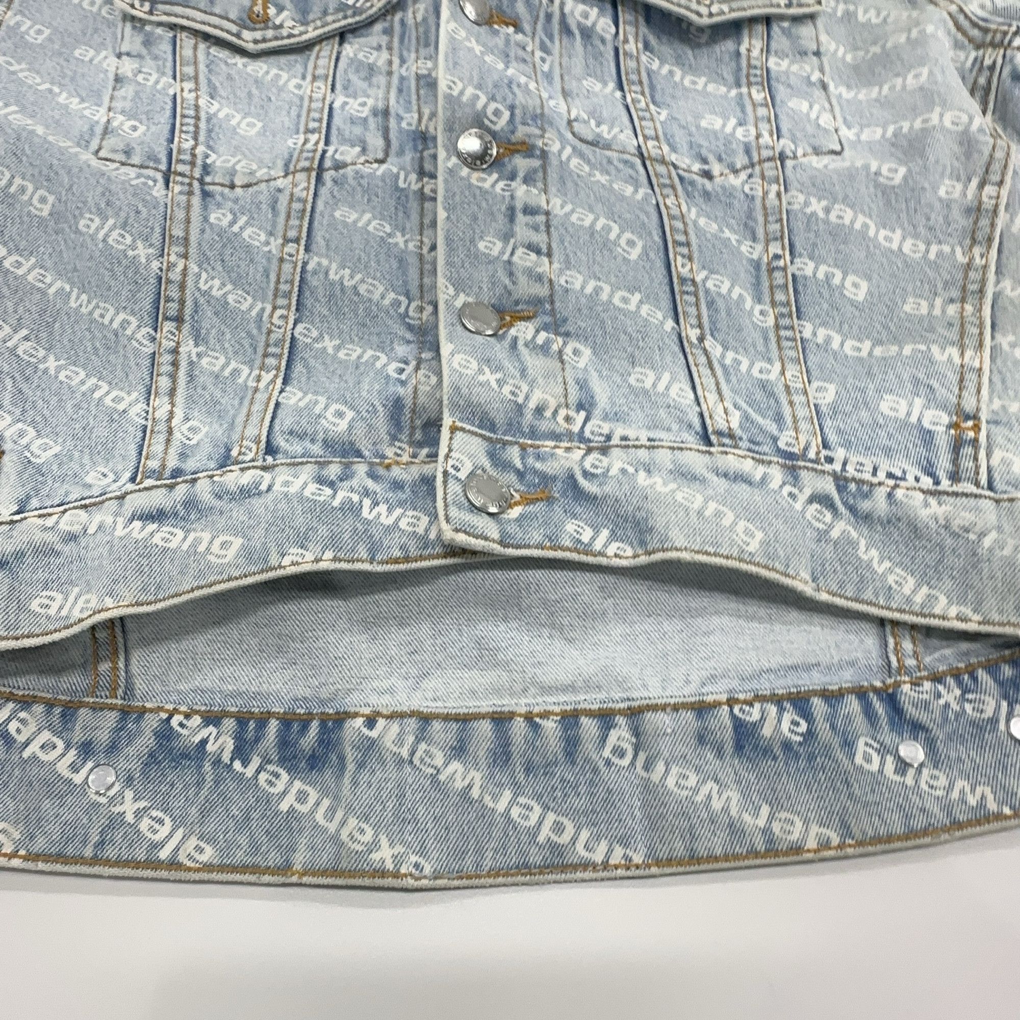 Alexander Wang Alexander Wang Logo Print Denim Jacket Size XS Size XS / US 0-2 / IT 36-38 - 7 Thumbnail