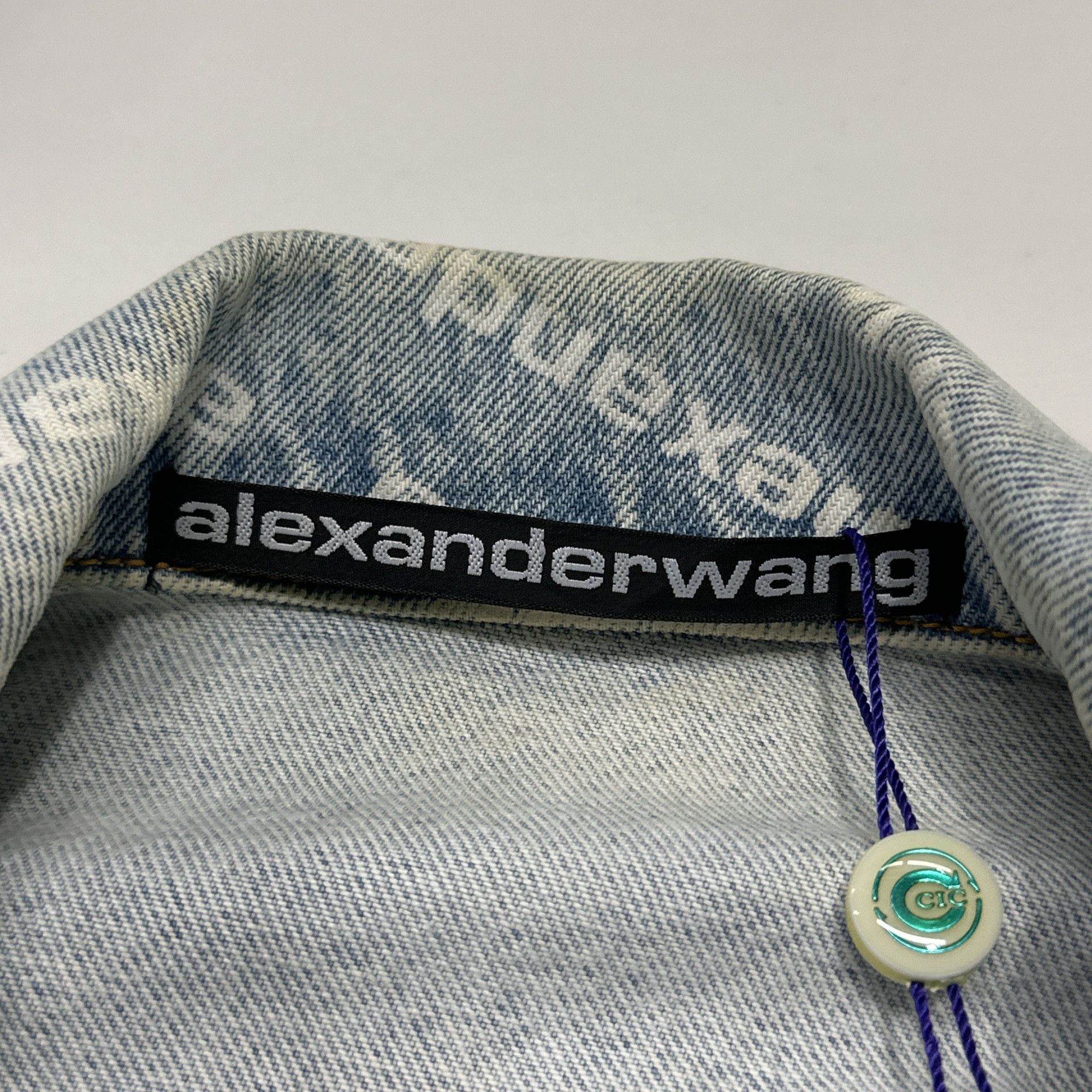 Alexander Wang Alexander Wang Logo Print Denim Jacket Size XS Size XS / US 0-2 / IT 36-38 - 3 Thumbnail