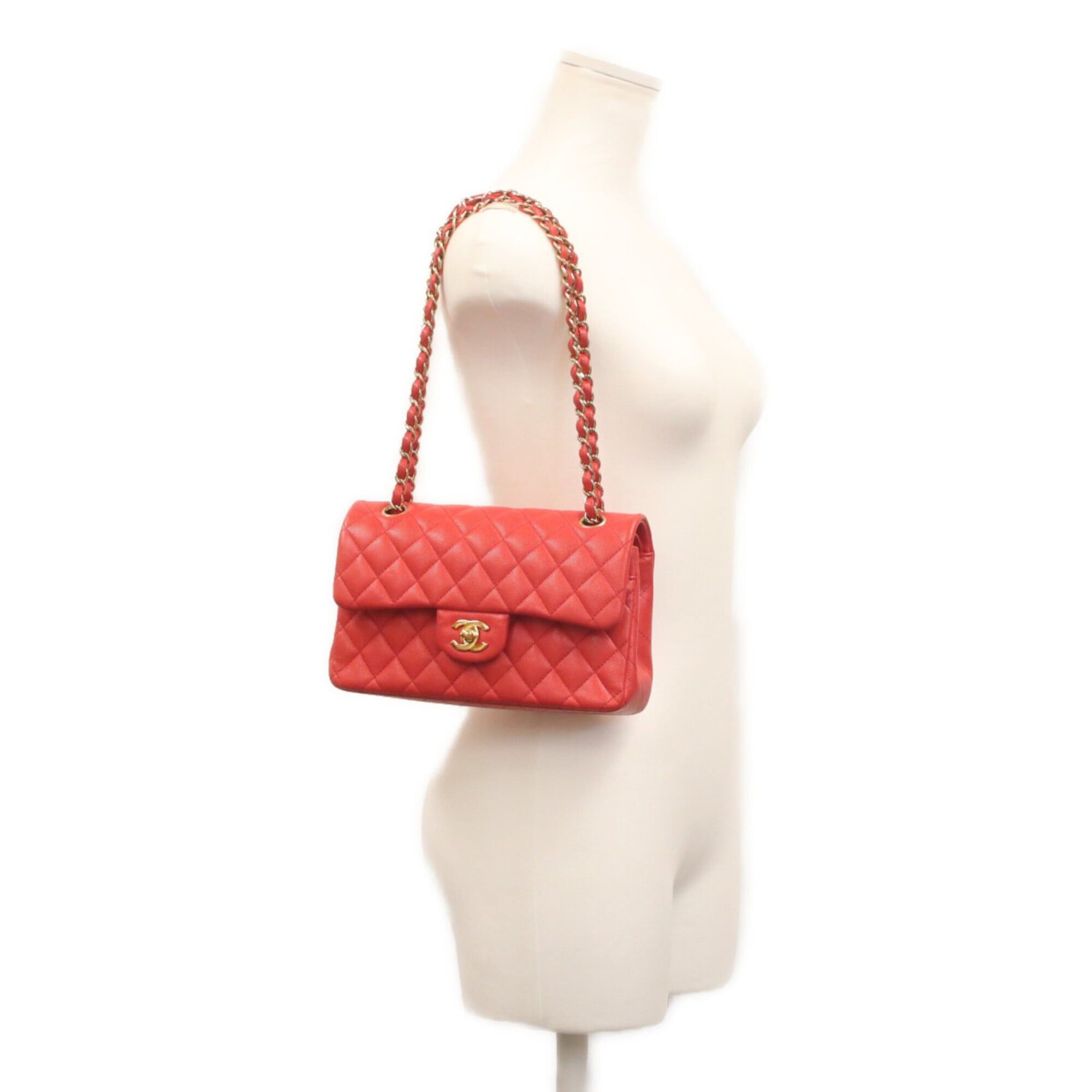 Chanel CHANEL A01113 Caviar Matelassé 23 Shoulder Bag, Red with Gold Hardware, Women's Size ONE SIZE - 12 Thumbnail