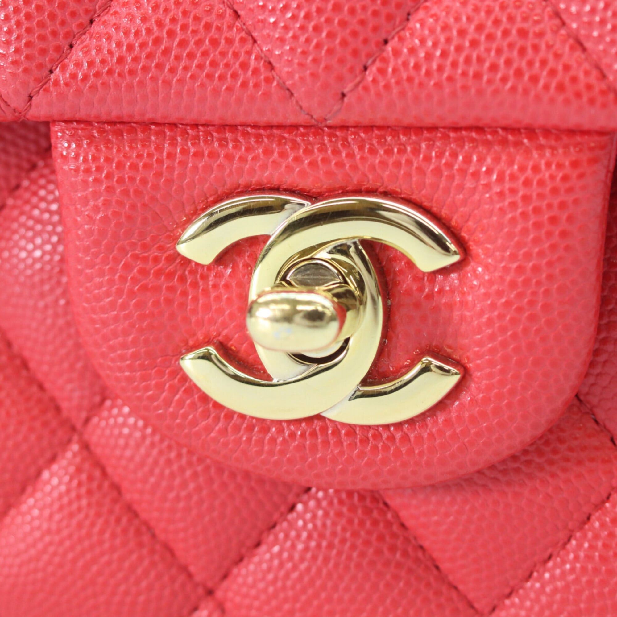 Chanel CHANEL A01113 Caviar Matelassé 23 Shoulder Bag, Red with Gold Hardware, Women's Size ONE SIZE - 6 Thumbnail