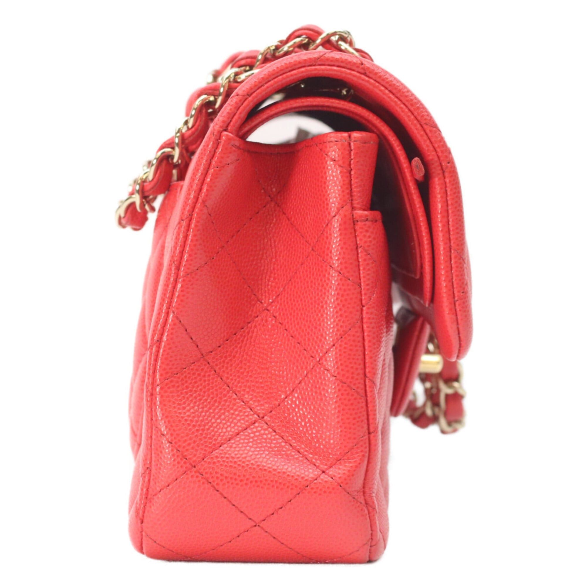 Chanel CHANEL A01113 Caviar Matelassé 23 Shoulder Bag, Red with Gold Hardware, Women's Size ONE SIZE - 4 Thumbnail