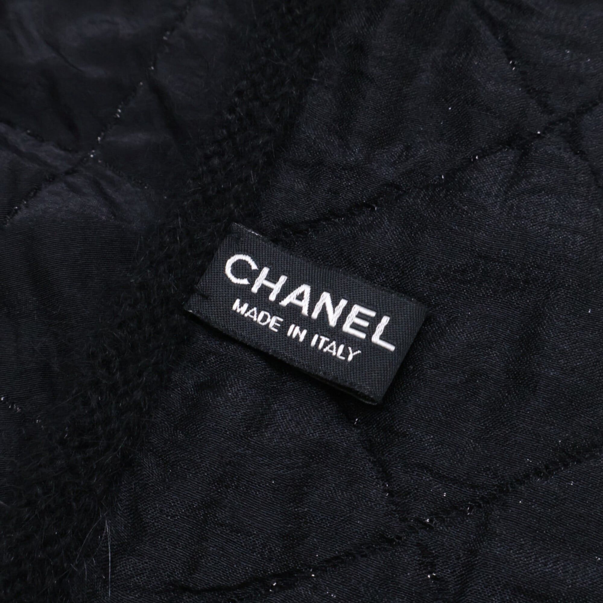 Chanel CHANEL H6284 Wool Silk Angora Glitter Coco Mark Embroidered Scarf Black Women's Size ONE SIZE - 5 Thumbnail