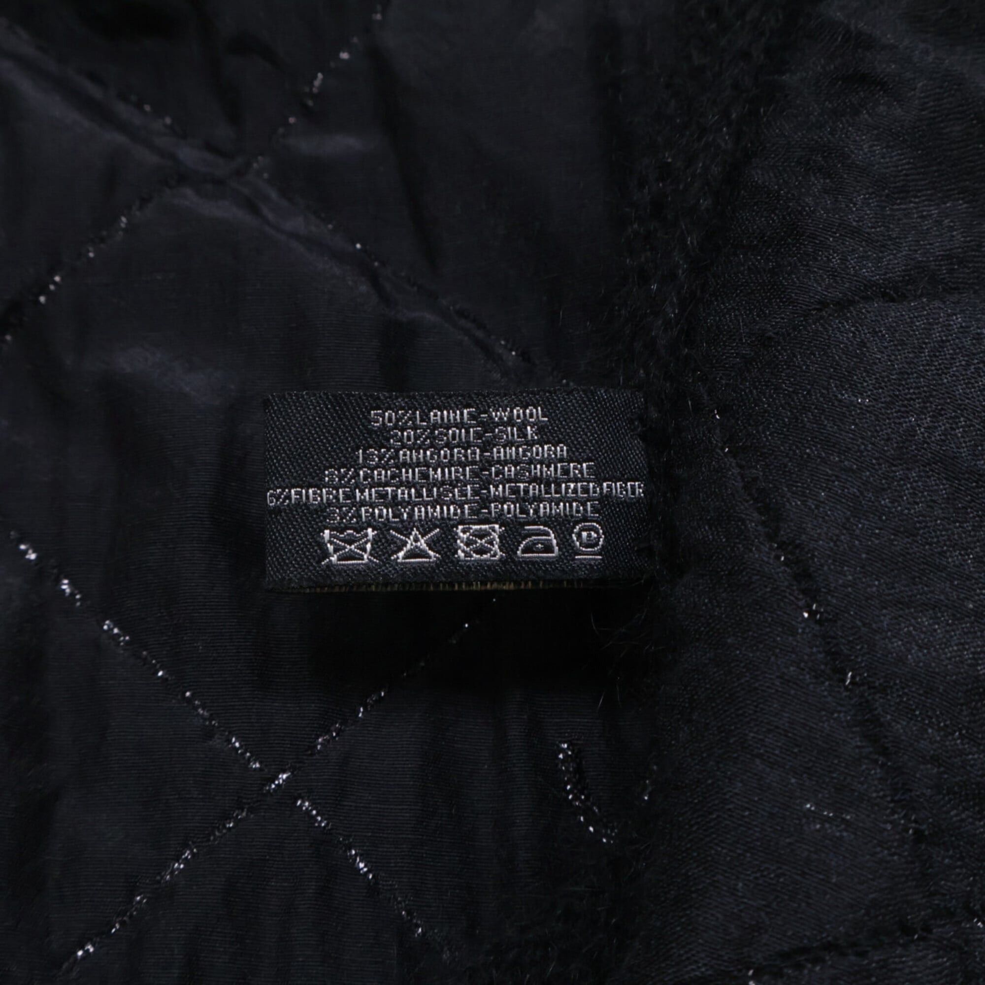 Chanel CHANEL H6284 Wool Silk Angora Glitter Coco Mark Embroidered Scarf Black Women's Size ONE SIZE - 6 Thumbnail