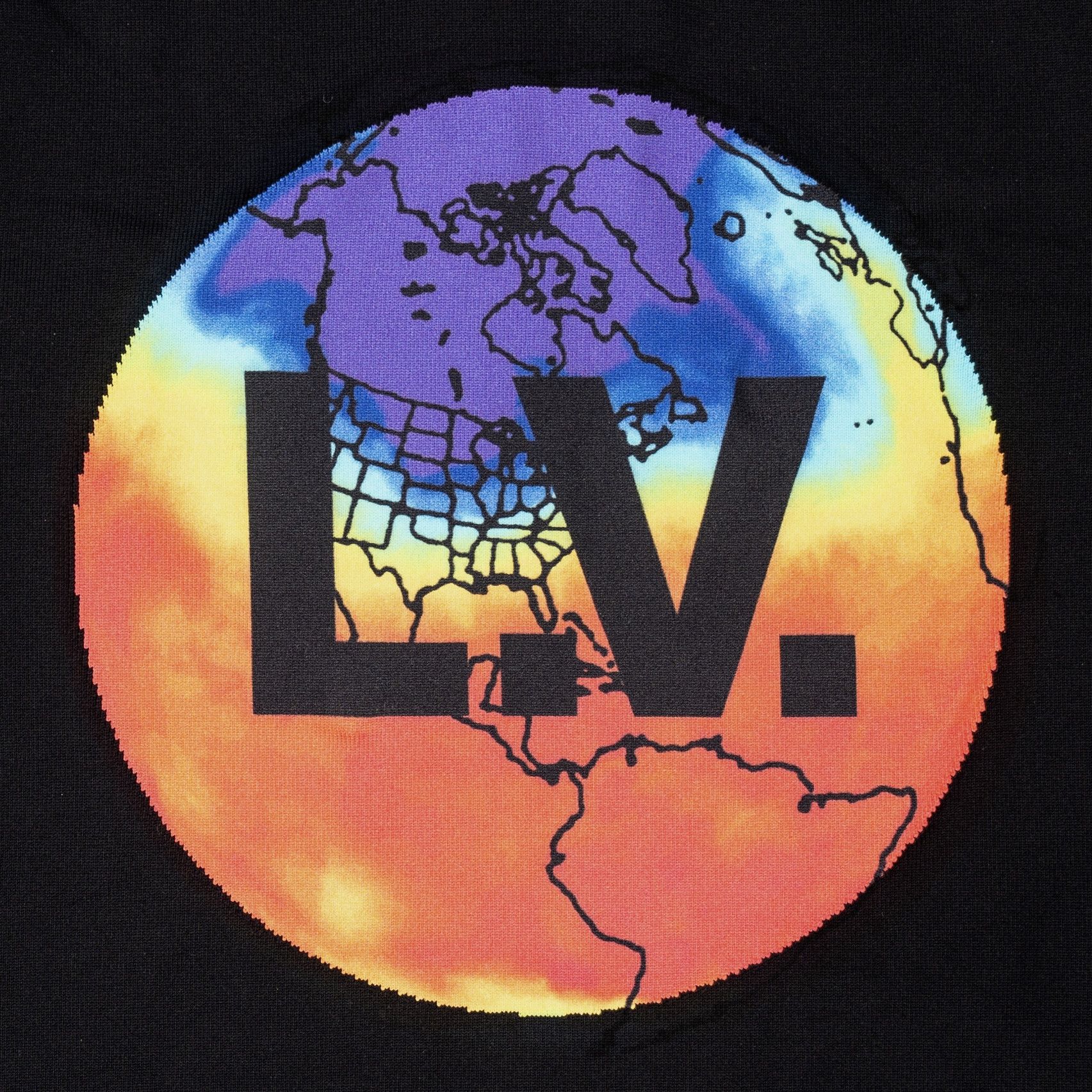 Louis Vuitton Printed Intarsia Globe Mock Neck Sweater Black Size US XL / EU 56 / 4 - 3 Thumbnail
