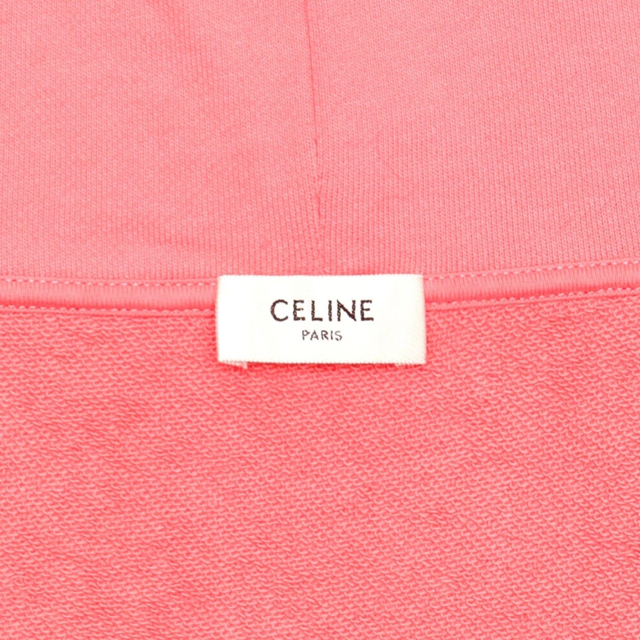 Celine Logo Hooded Sweatshirt Pink Size US XXL / EU 58 / 5 - 4 Thumbnail