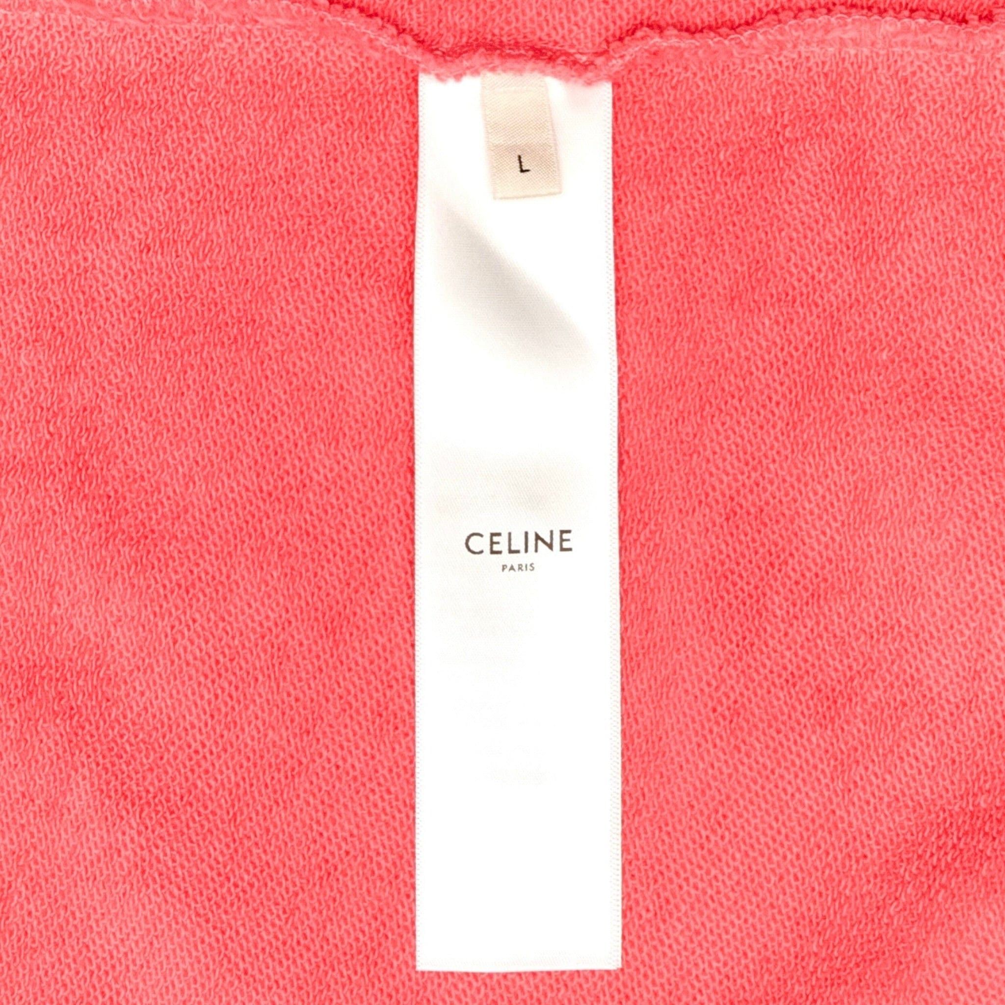 Celine Logo Hooded Sweatshirt Pink Size US XXL / EU 58 / 5 - 5 Thumbnail