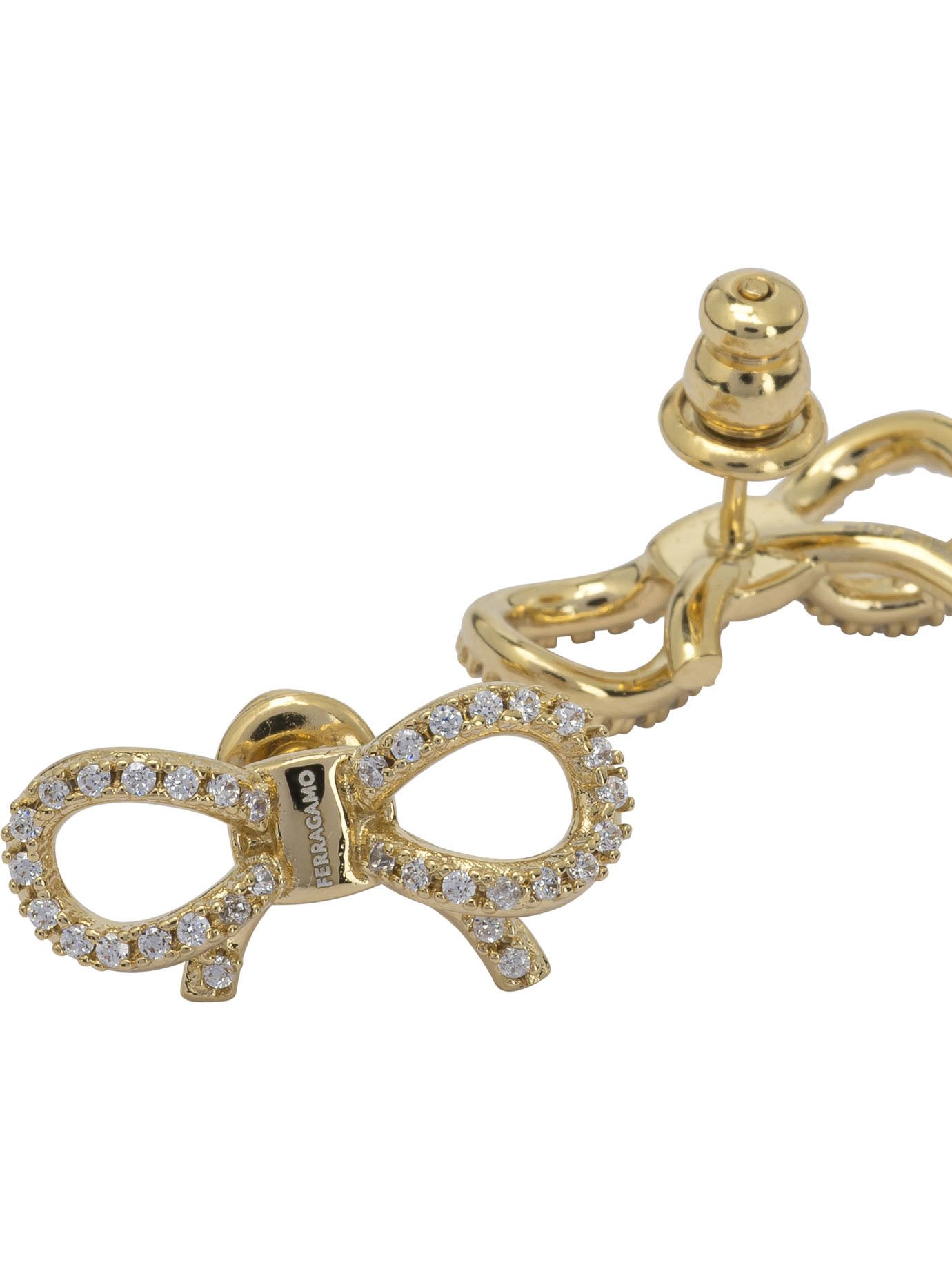Salvatore Ferragamo Ferragamo Bow Earrings With Rhinestones UNI Women - USA Duties Paid Size ONE SIZE - 2 Thumbnail