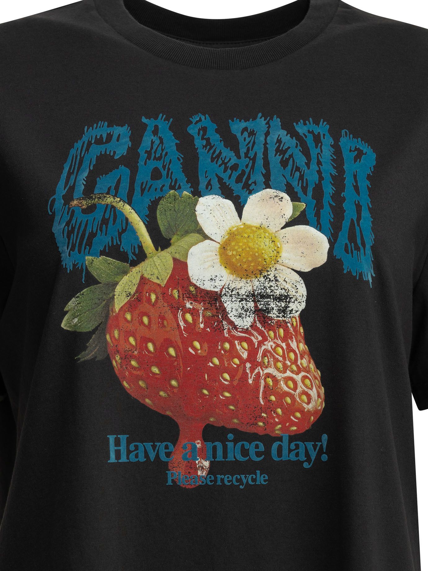Ganni Ganni Strawberry Crew-Neck T-Shirt tag size L Women - USA Duties Paid Size L / US 10 / IT 46 - 3 Thumbnail