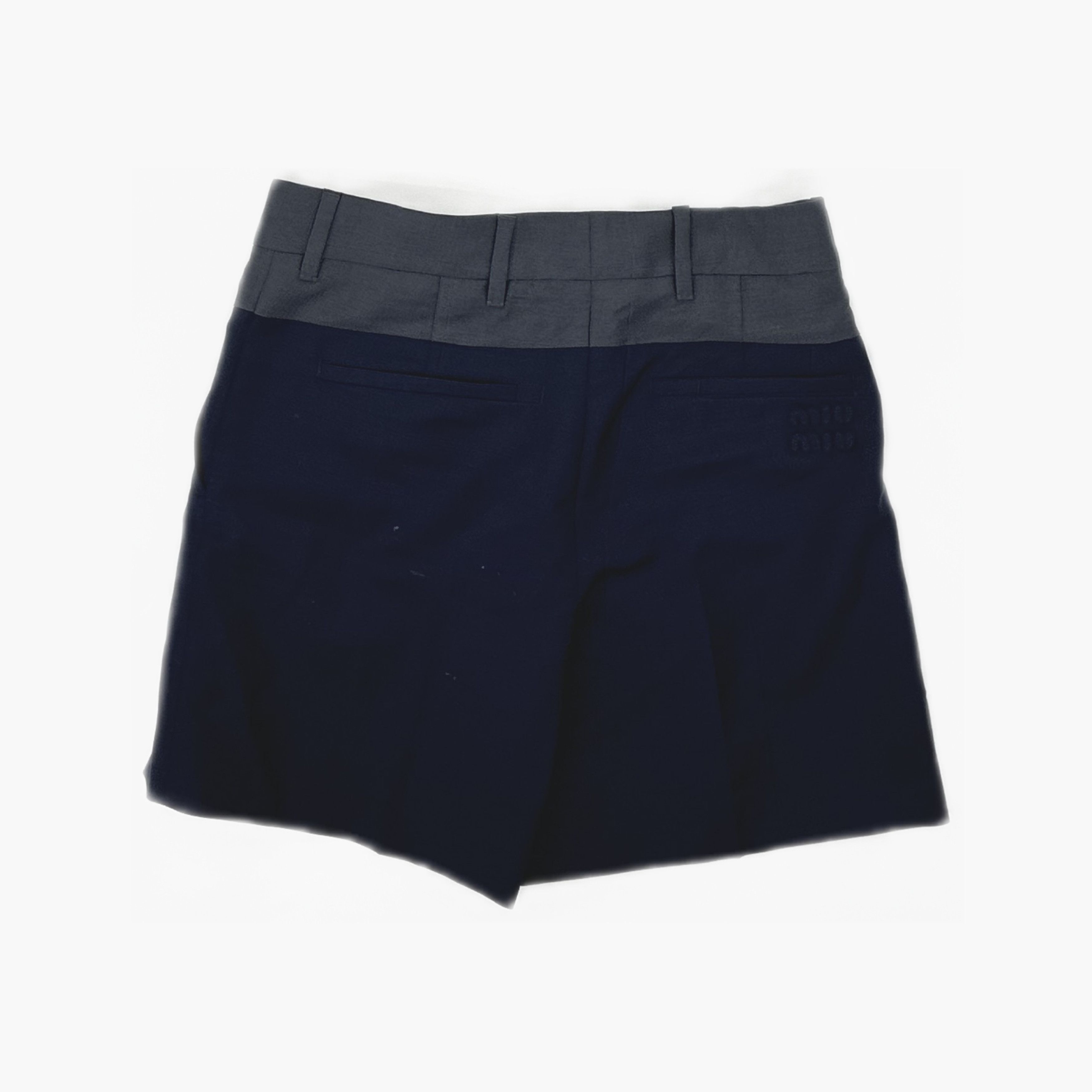 Miu Miu Miu Miu Navy Wool Shorts Size 36 Size 25" / US 0 / IT 36 - 2 Thumbnail