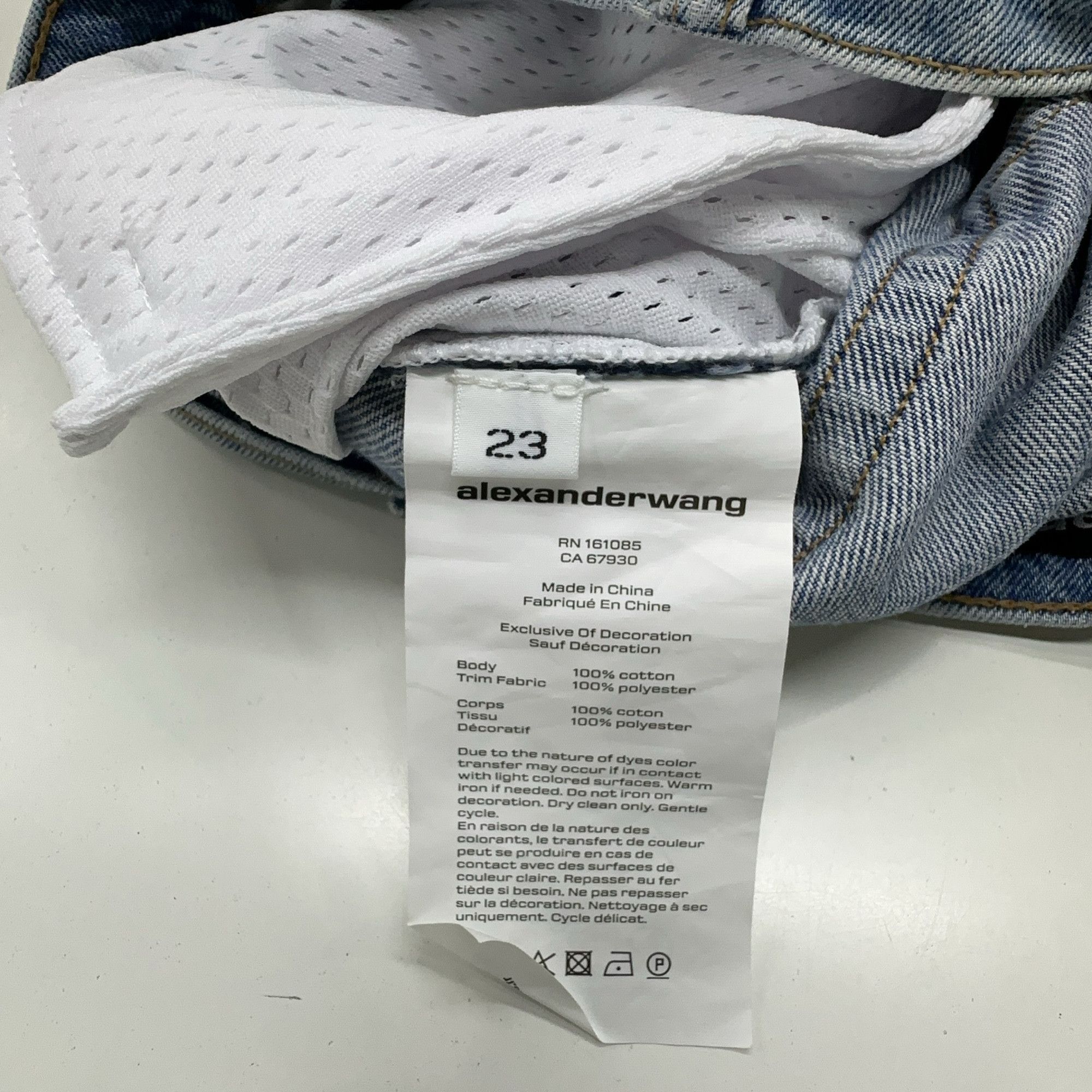 Alexander Wang Alexander Wang Side-Zip Mesh Panel Jeans 23 Size 23" - 4 Thumbnail