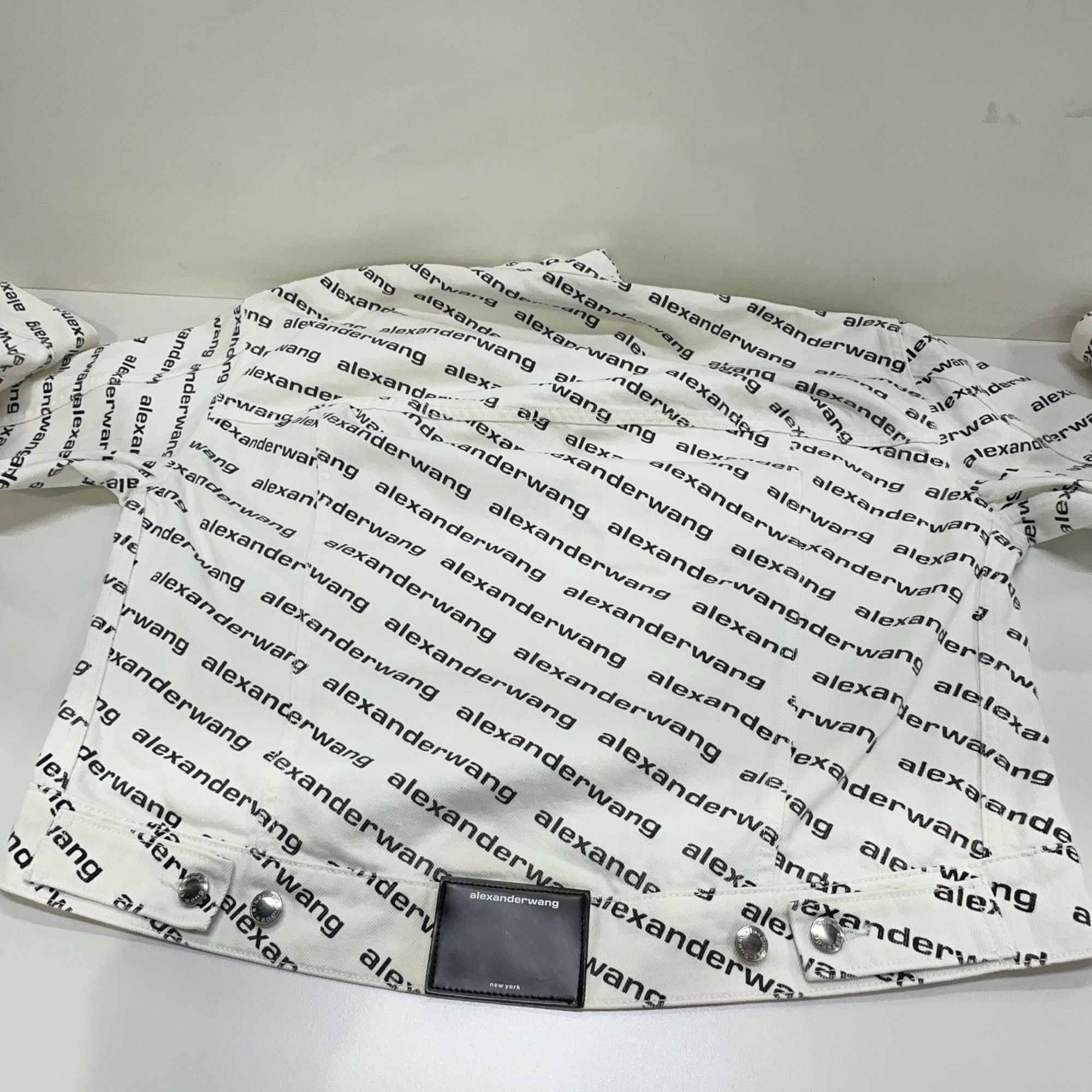 Alexander Wang Alexander Wang All-Over Logo Denim Jacket Size XS Size XS / US 0-2 / IT 36-38 - 12 Thumbnail