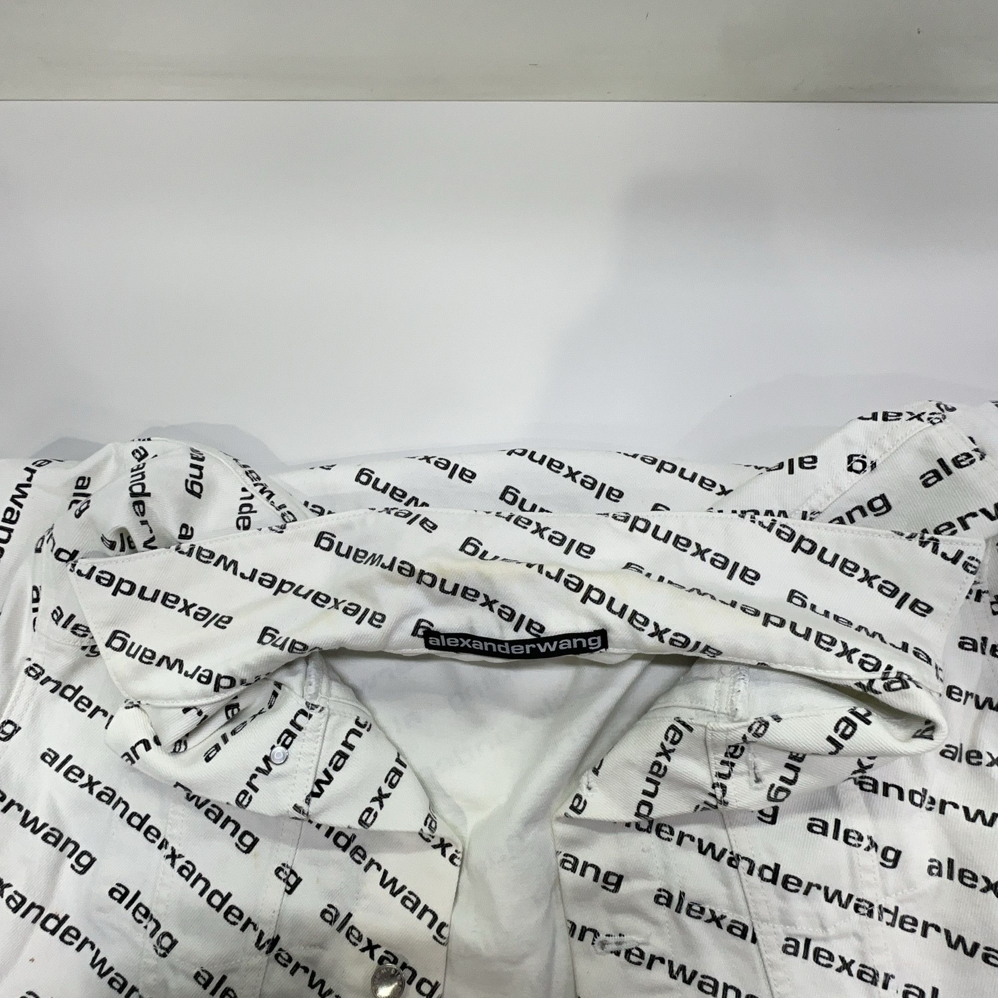 Alexander Wang Alexander Wang All-Over Logo Denim Jacket Size XS Size XS / US 0-2 / IT 36-38 - 5 Thumbnail