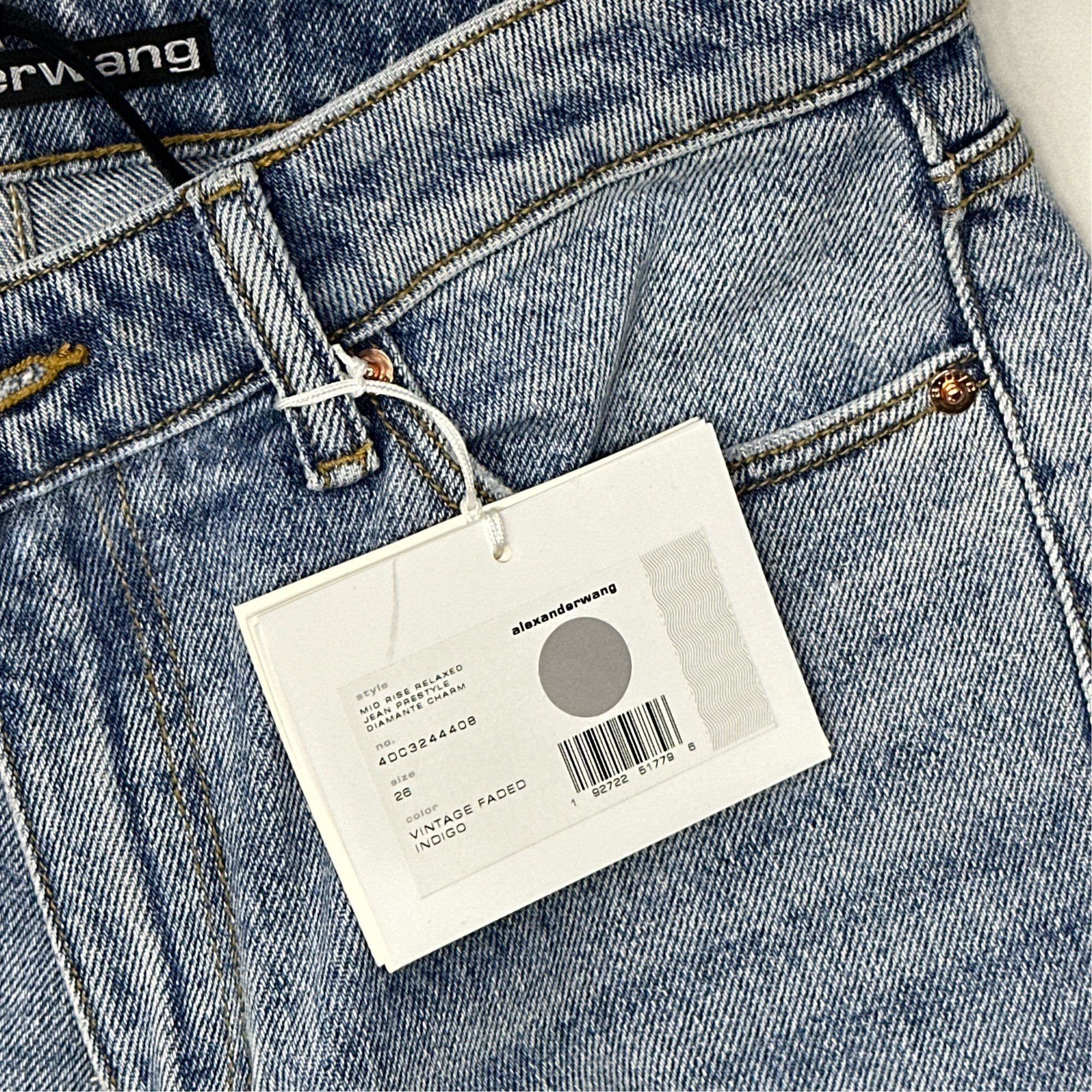 Alexander Wang Alexander Wang Diamante Charm Relaxed Jeans Size 26 Size 26" / US 2 / IT 38 - 2 Thumbnail
