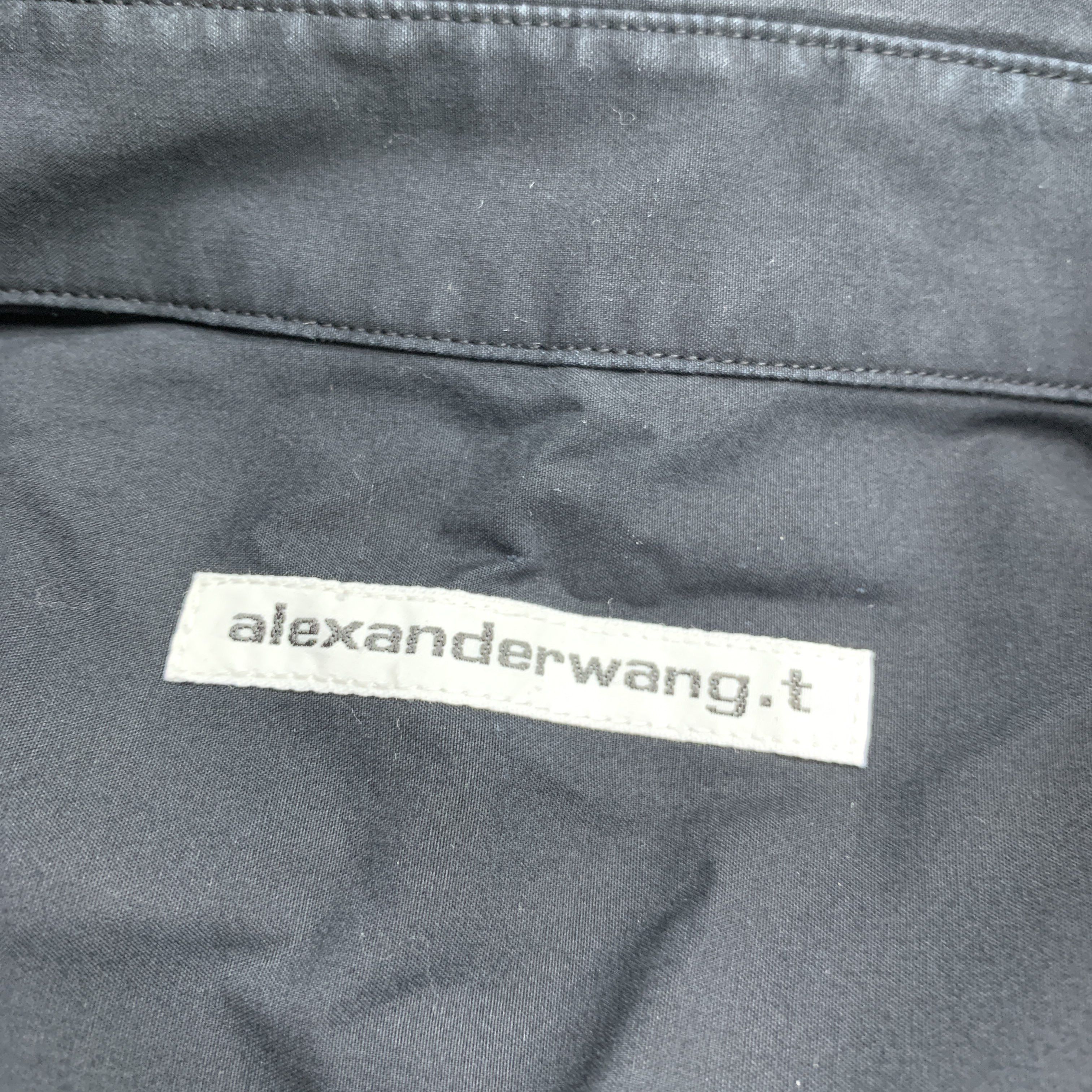 Alexander Wang Alexander Wang Solid Cotton Button Up Shirt Size XS Size XS / US 0-2 / IT 36-38 - 2 Thumbnail