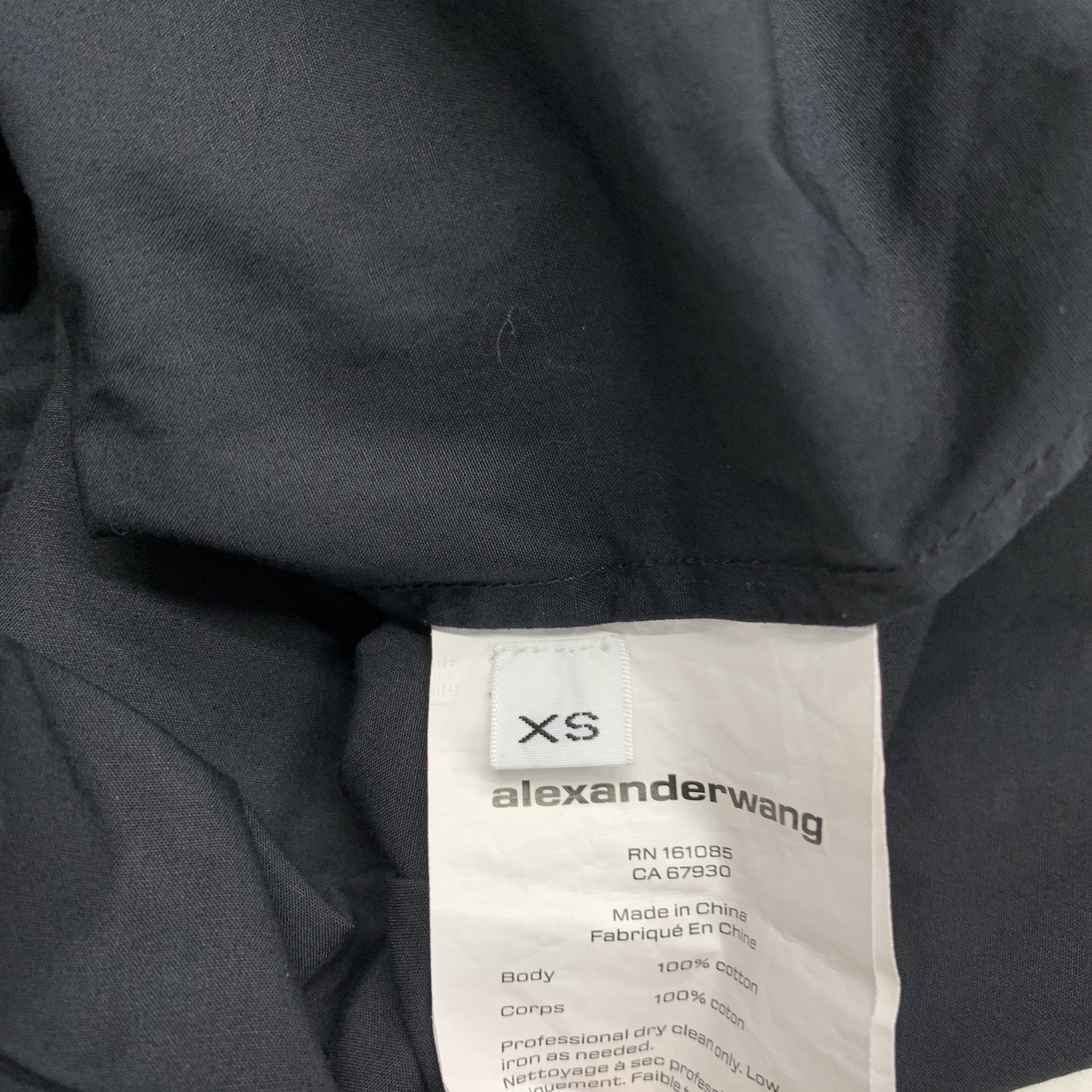 Alexander Wang Alexander Wang Solid Cotton Button Up Shirt Size XS Size XS / US 0-2 / IT 36-38 - 3 Thumbnail