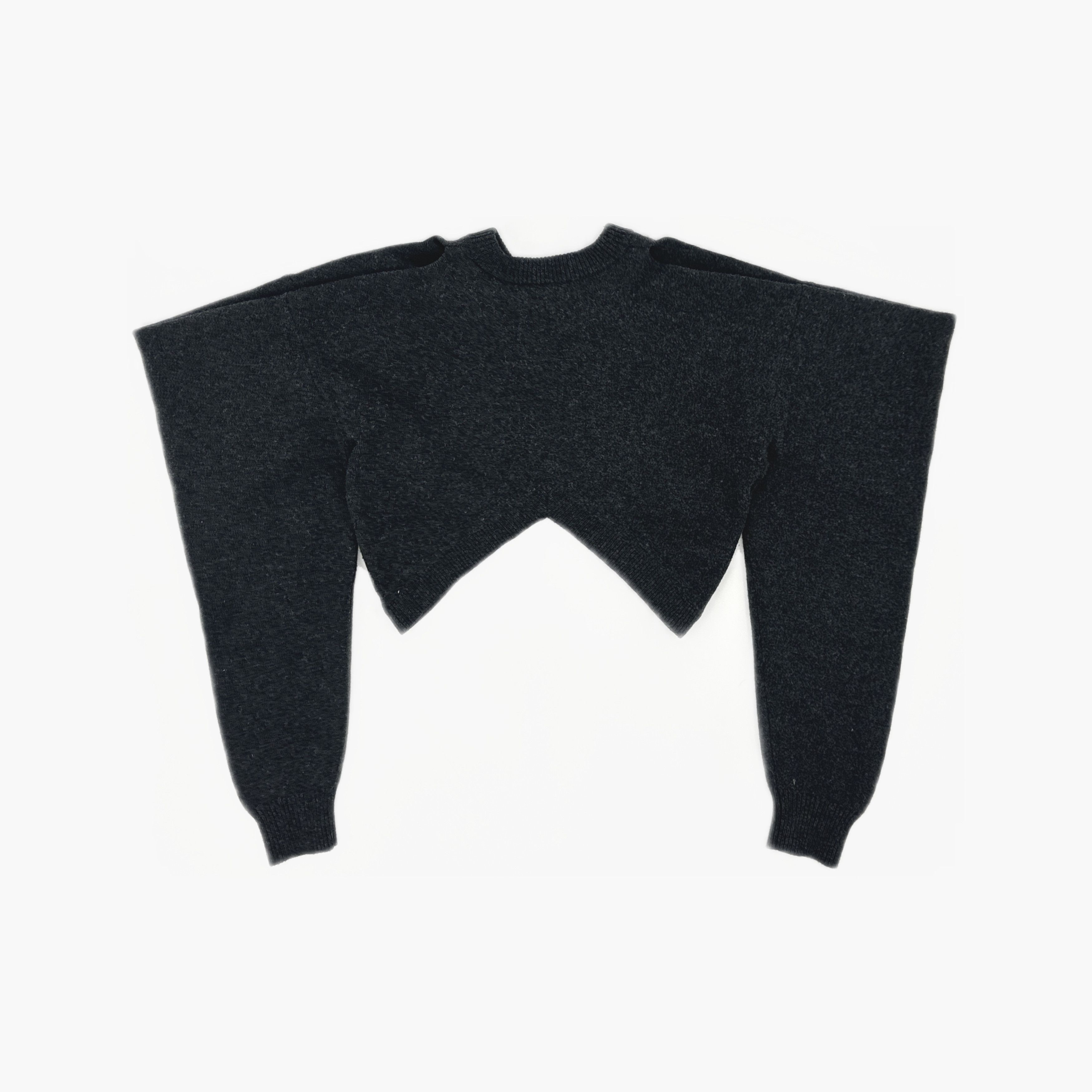 Alexander Wang Alexander Wang Charcoal Wool Inverted V-Neck Sweater Size S Size S / US 4 / IT 40 - 2 Thumbnail