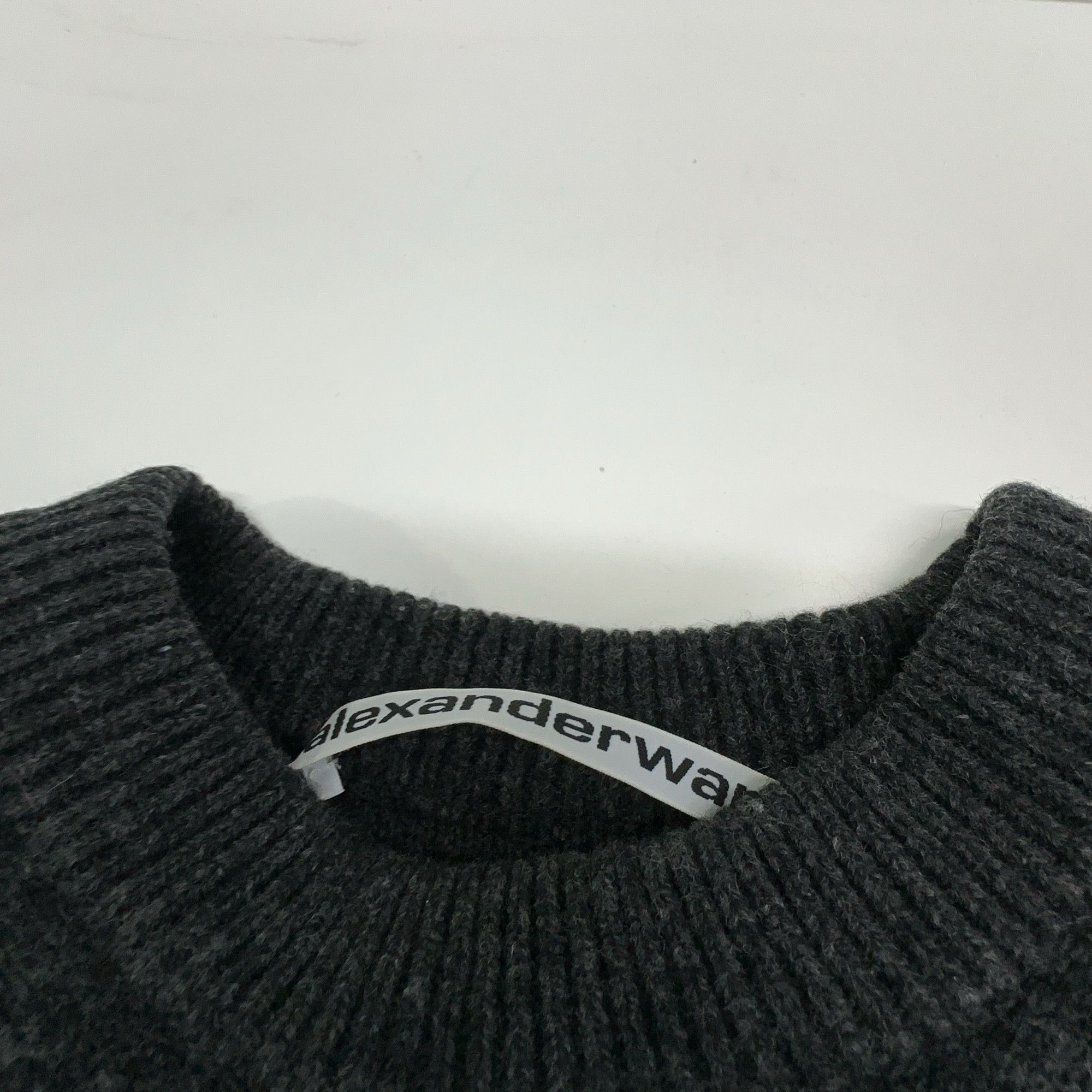 Alexander Wang Alexander Wang Charcoal Wool Inverted V-Neck Sweater Size S Size S / US 4 / IT 40 - 6 Thumbnail
