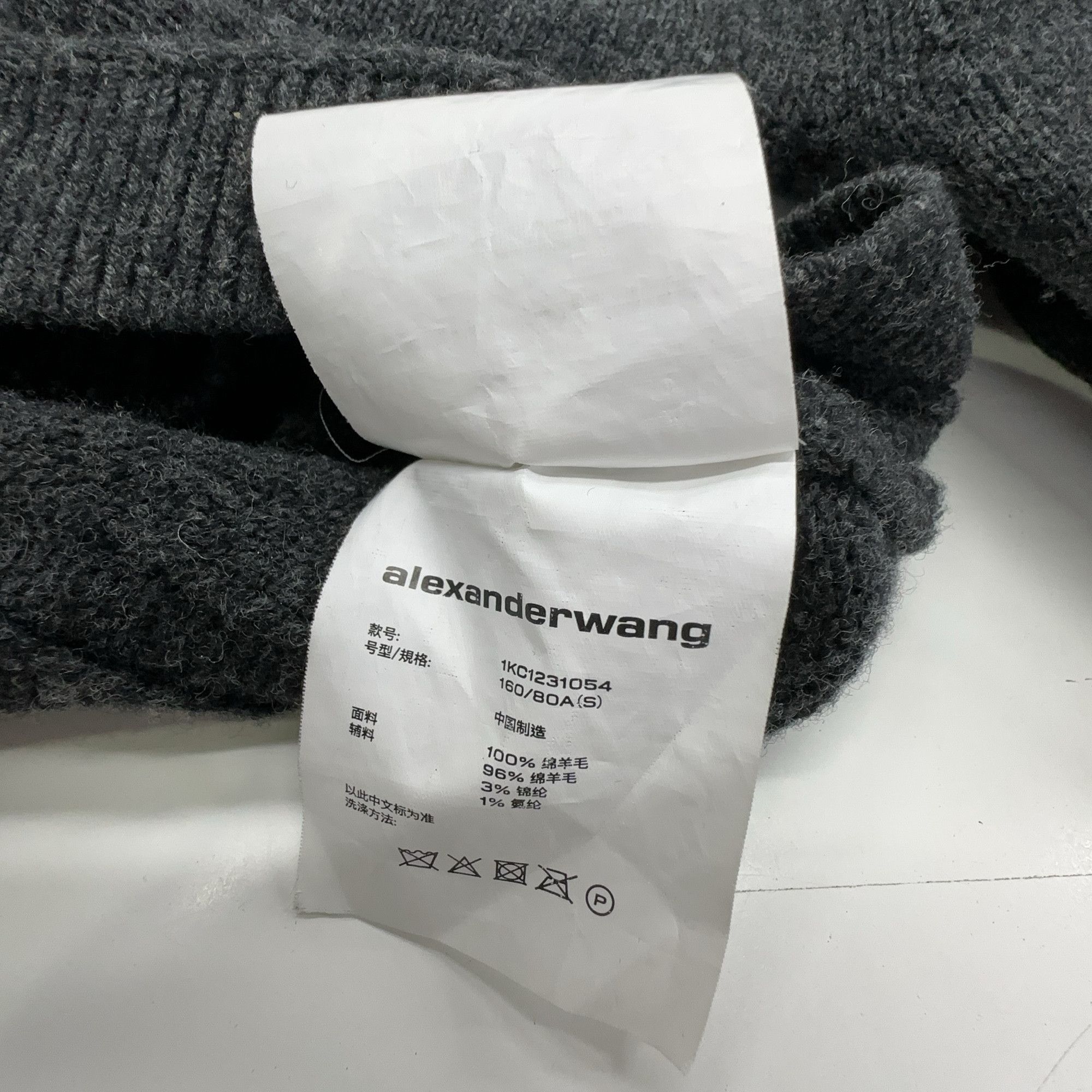 Alexander Wang Alexander Wang Charcoal Wool Inverted V-Neck Sweater Size S Size S / US 4 / IT 40 - 4 Thumbnail