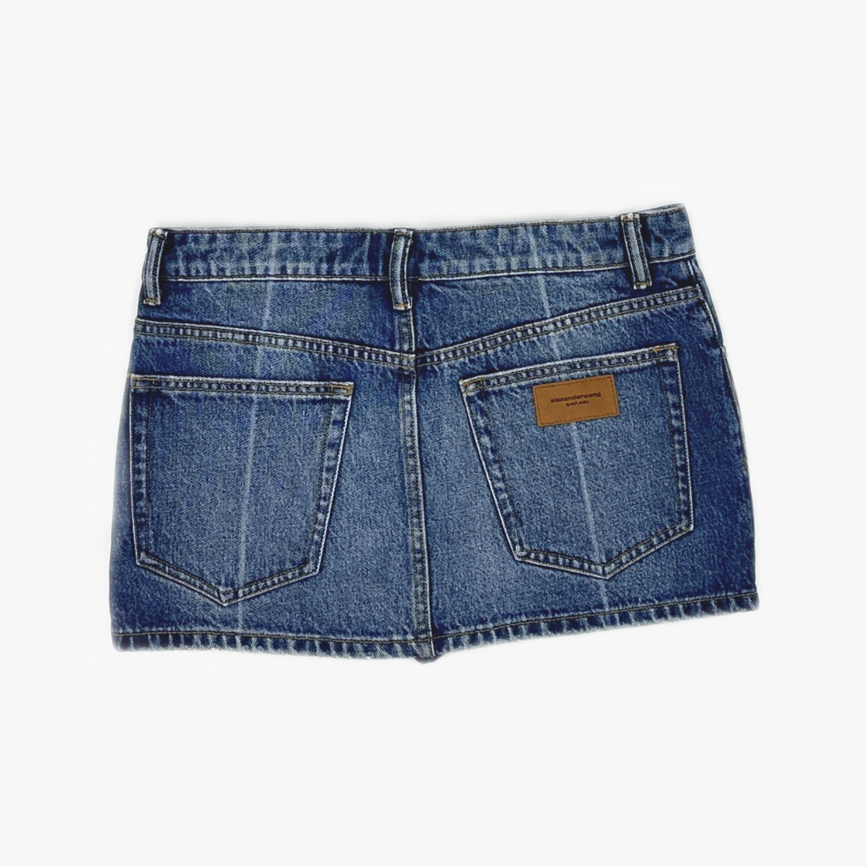 Alexander Wang Alexander Wang Denim Mini Skirt Size 26 Size 26" / US 2 / IT 38 - 2 Thumbnail