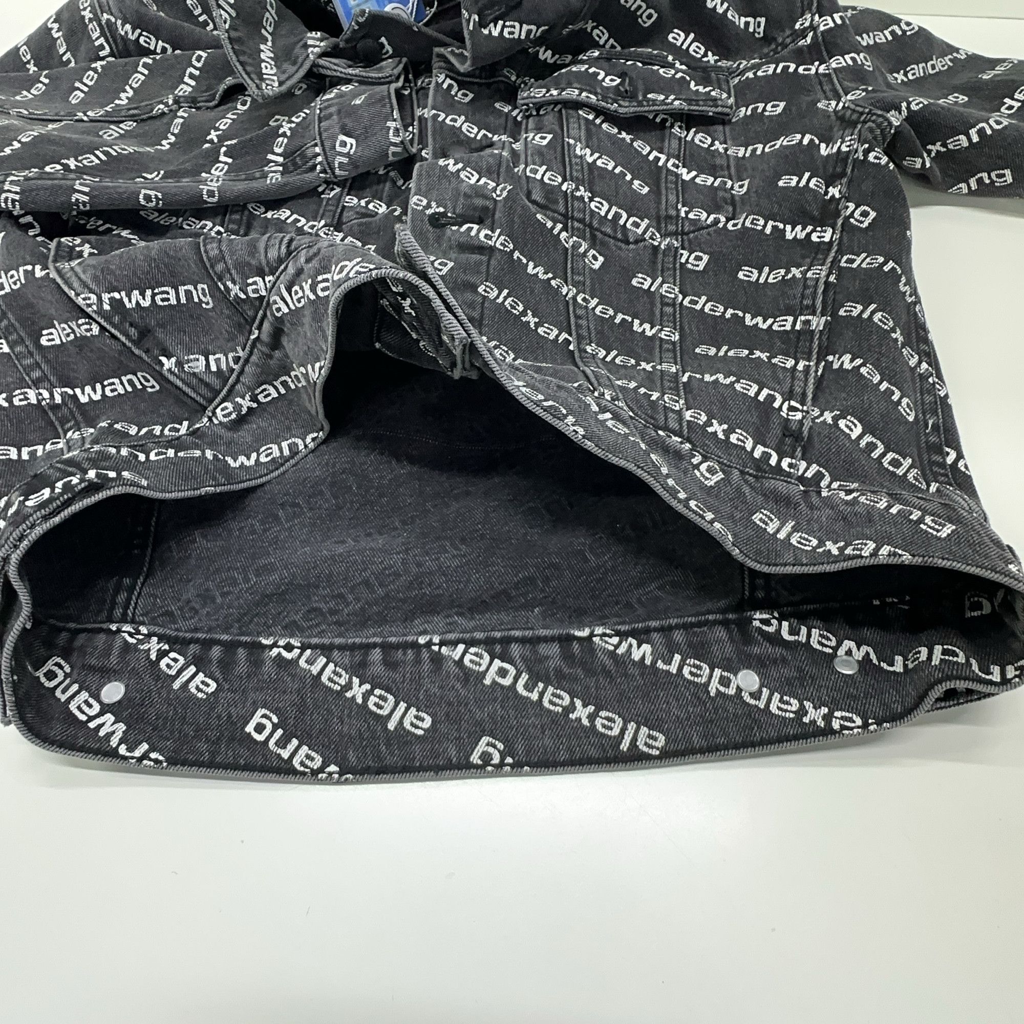 Alexander Wang Alexander Wang Logo Print Denim Jacket XS Size XS / US 0-2 / IT 36-38 - 8 Thumbnail