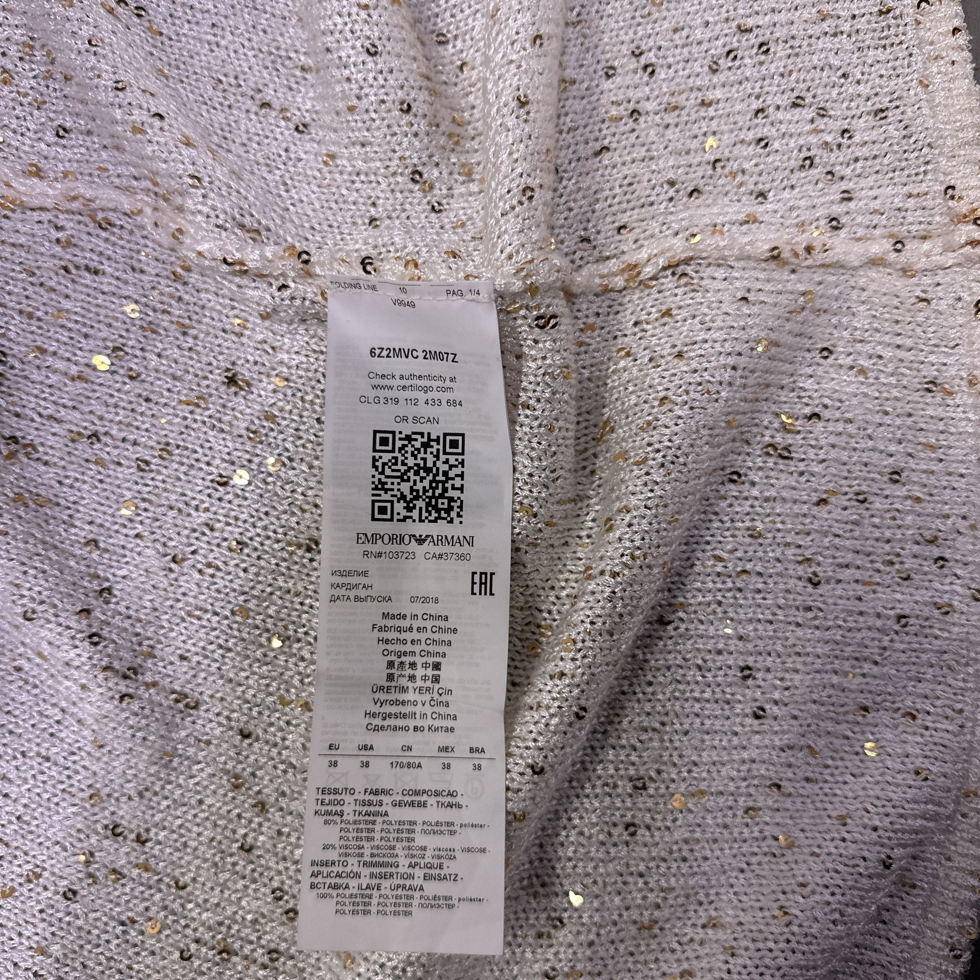 Emporio Armani Emporio Armani Sequin Knit Cardigan Size 38 Size XS / US 0-2 / IT 36-38 - 5 Thumbnail