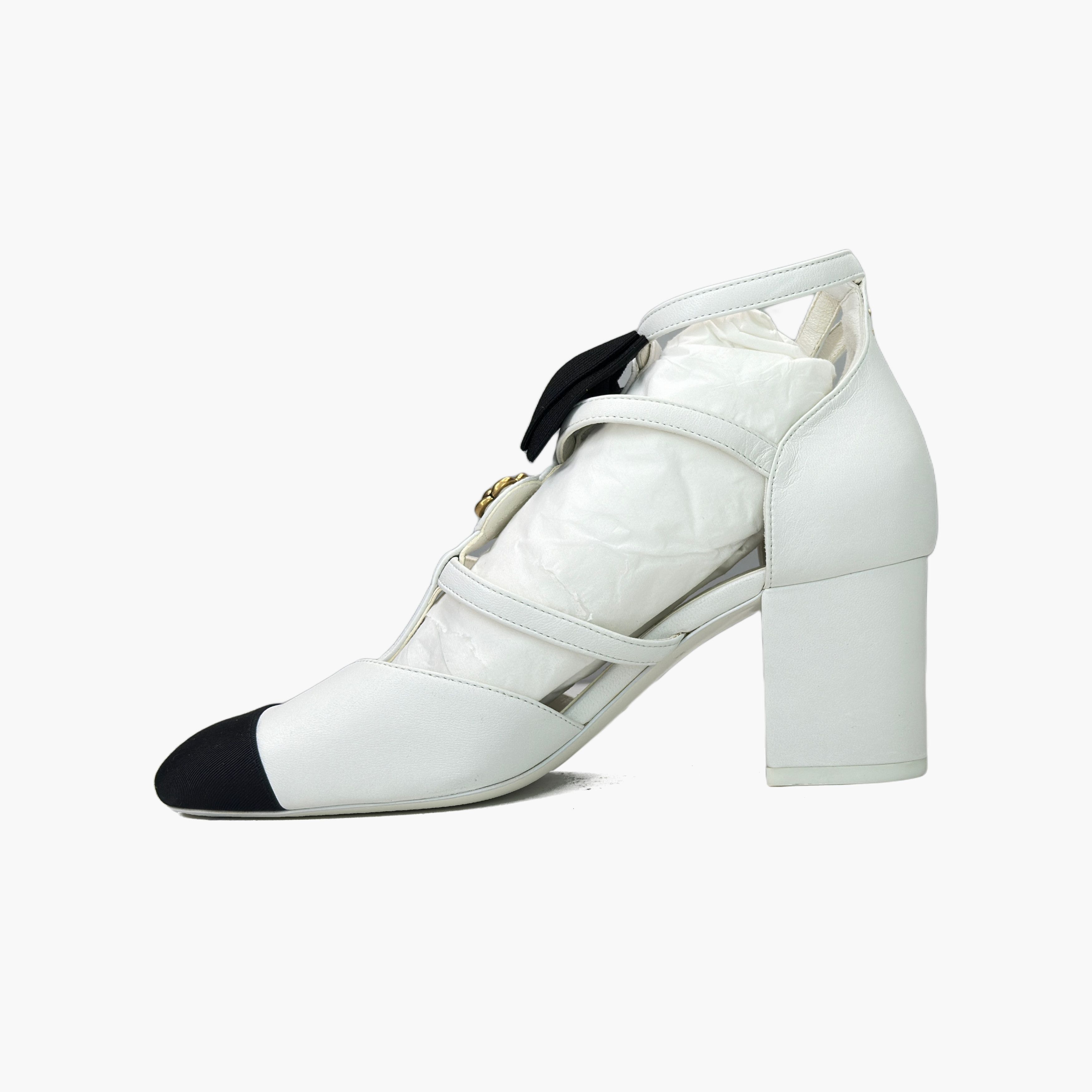 Chanel Chanel Contrast Toe Mary Jane Heels Size 37.5 Size US 7.5 / IT 37.5 - 3 Thumbnail