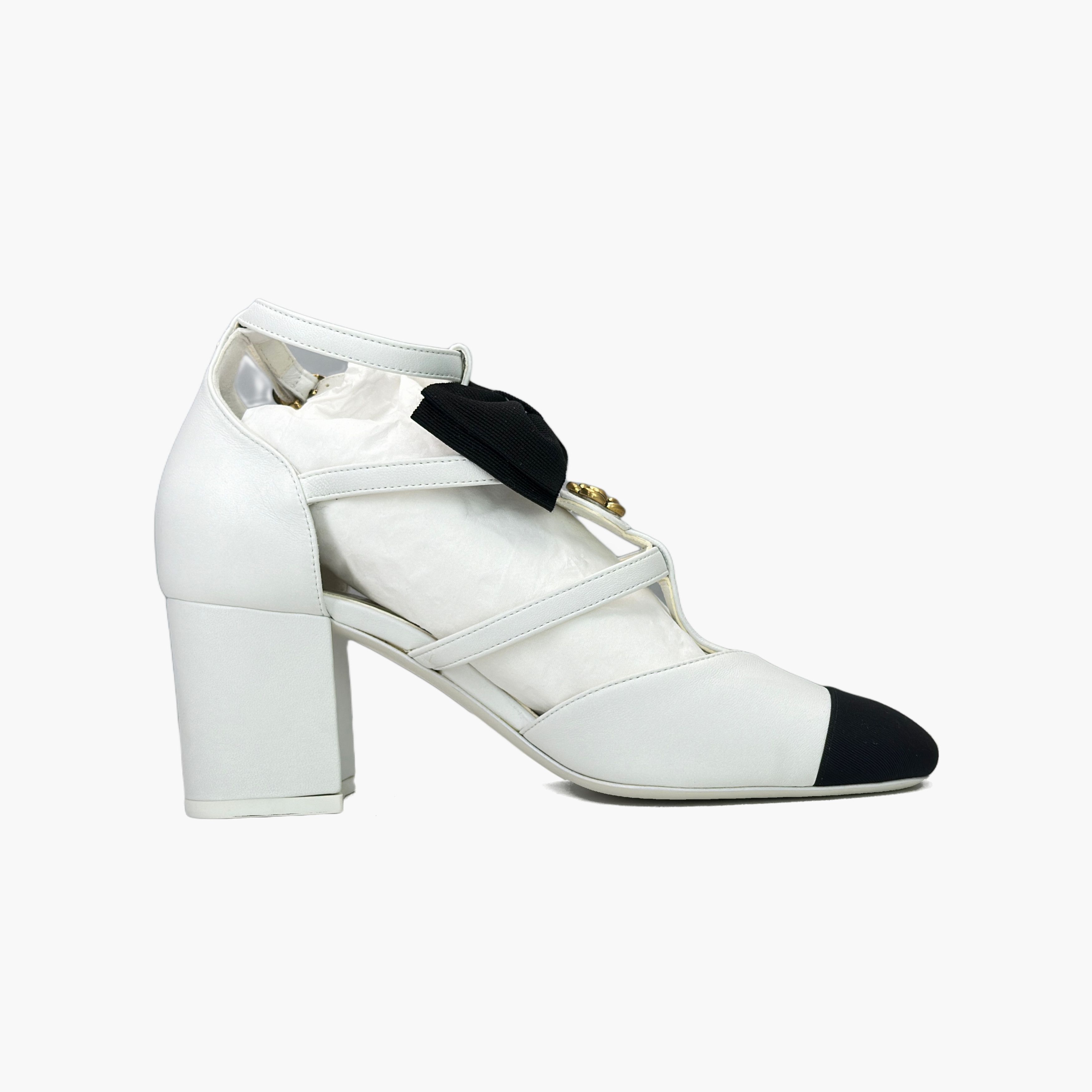 Chanel Chanel Contrast Toe Mary Jane Heels Size 37.5 Size US 7.5 / IT 37.5 - 2 Thumbnail