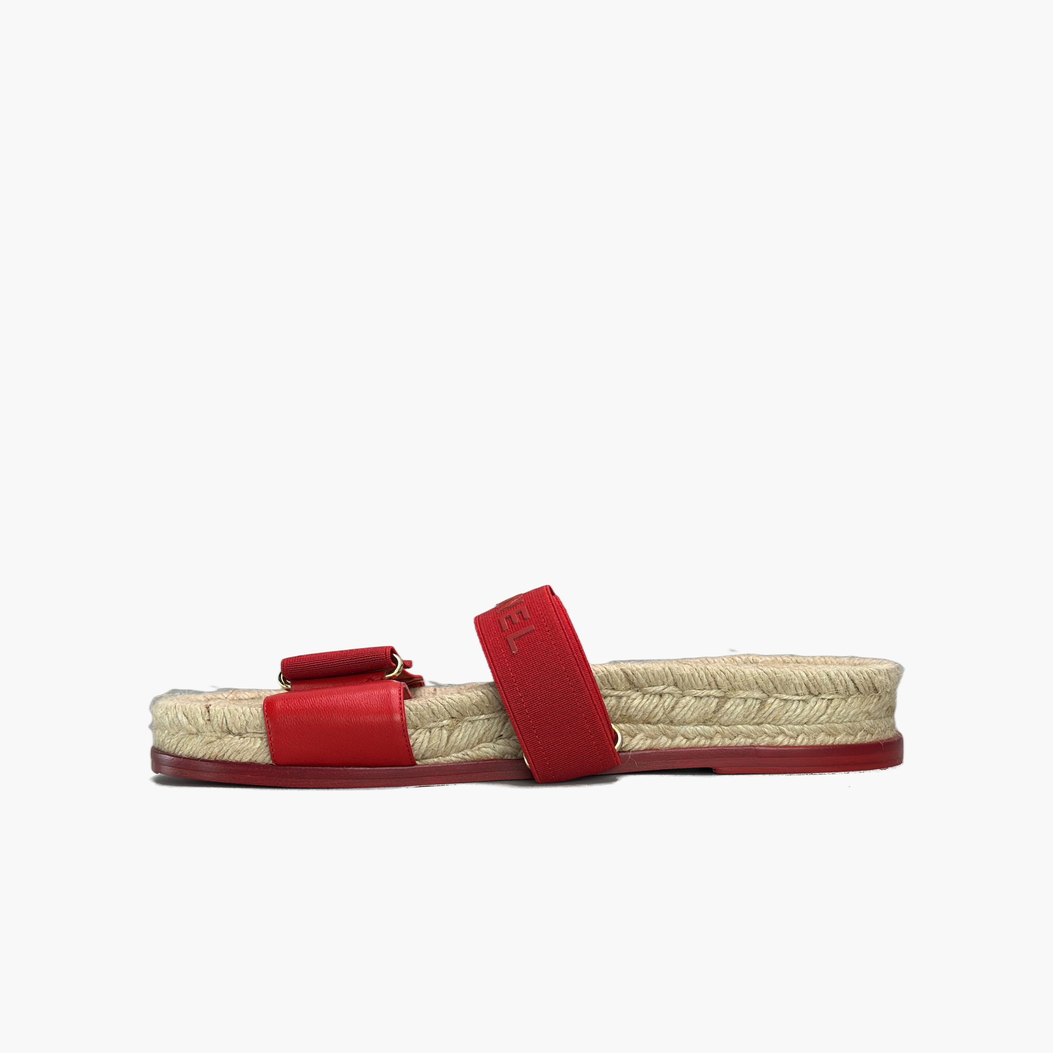 Chanel Chanel Red Logo Velcro Sandals Size 40 Size US 10 / IT 40 - 3 Thumbnail