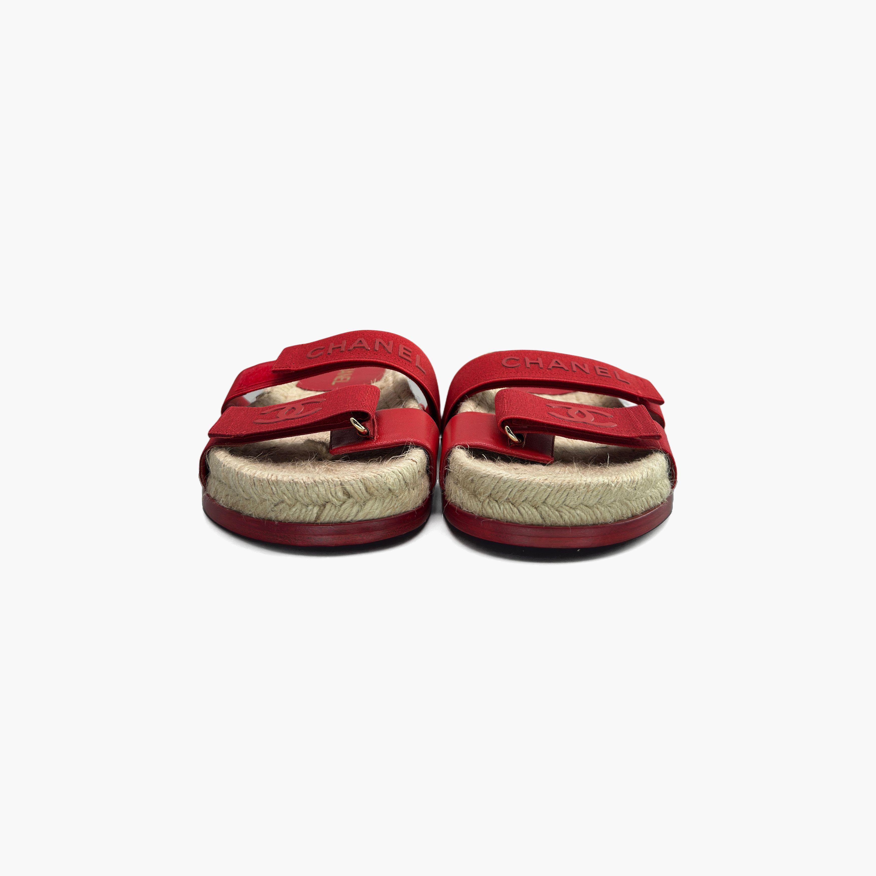 Chanel Chanel Red Logo Velcro Sandals Size 40 Size US 10 / IT 40 - 5 Thumbnail