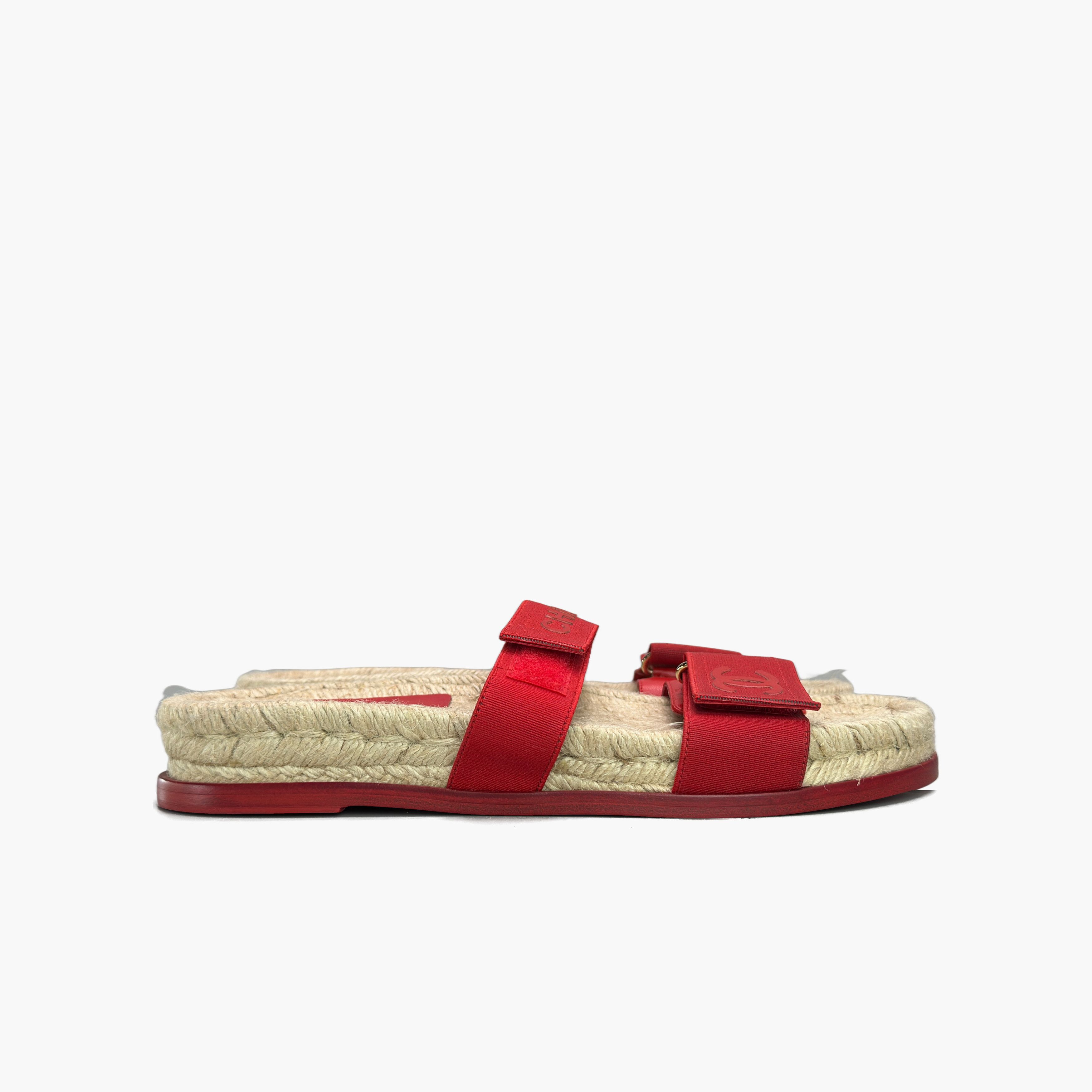 Chanel Chanel Red Logo Velcro Sandals Size 40 Size US 10 / IT 40 - 4 Thumbnail