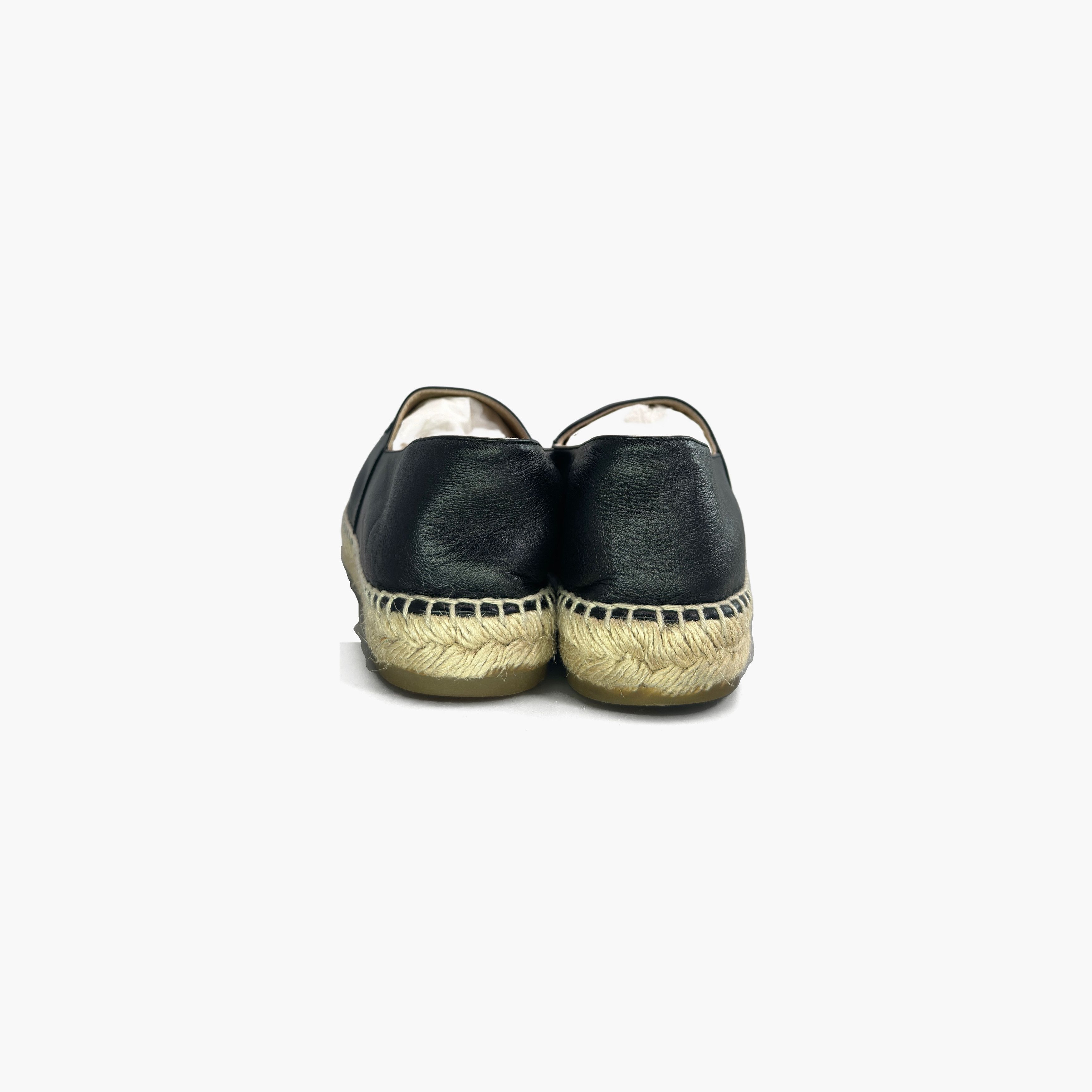 Chanel CHANEL Black Leather CC Logo Espadrilles Size 40 Size US 9 / IT 39 - 6 Thumbnail