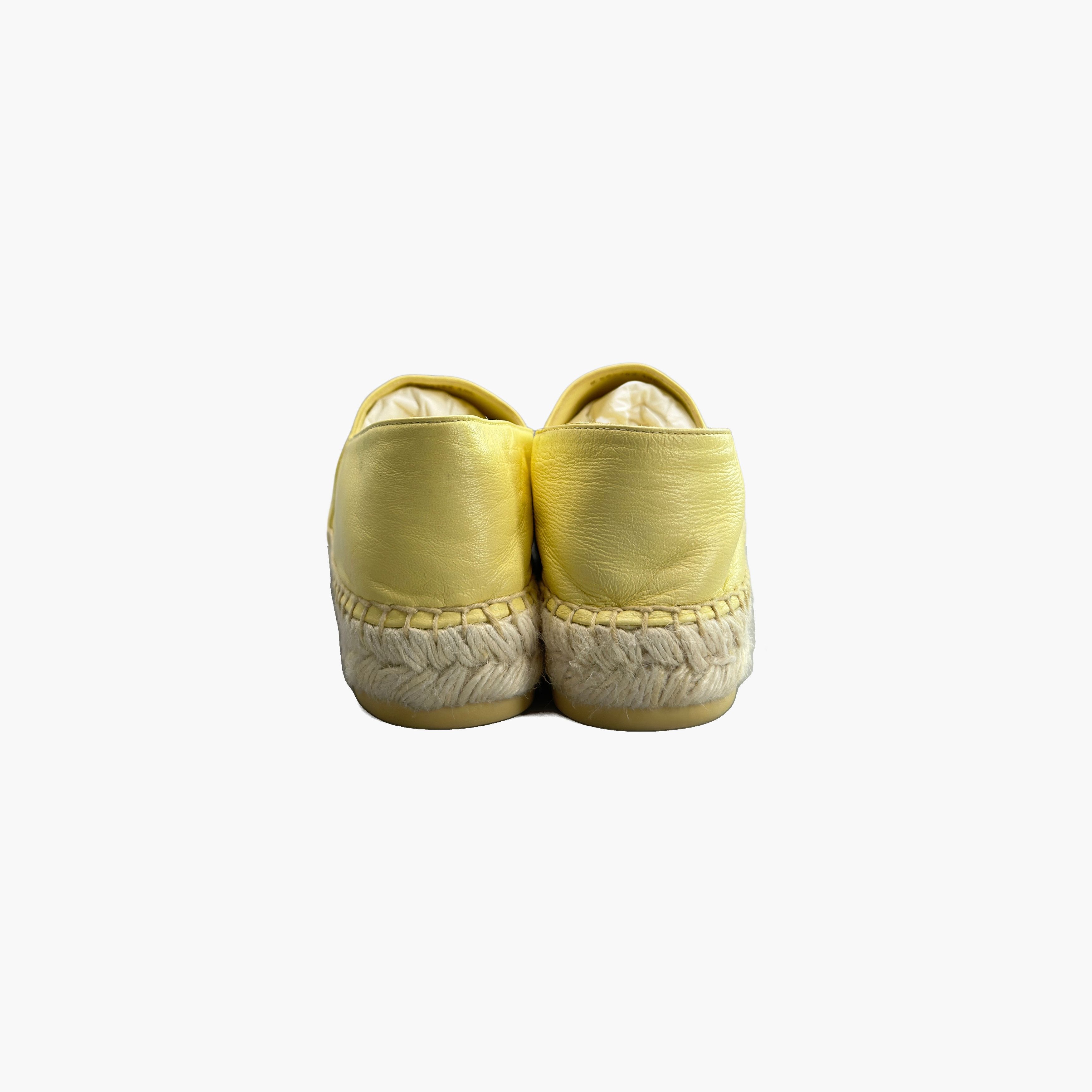 Chanel CHANEL Yellow Leather CC Logo Espadrilles Size 40 Size US 9 / IT 39 - 6 Thumbnail