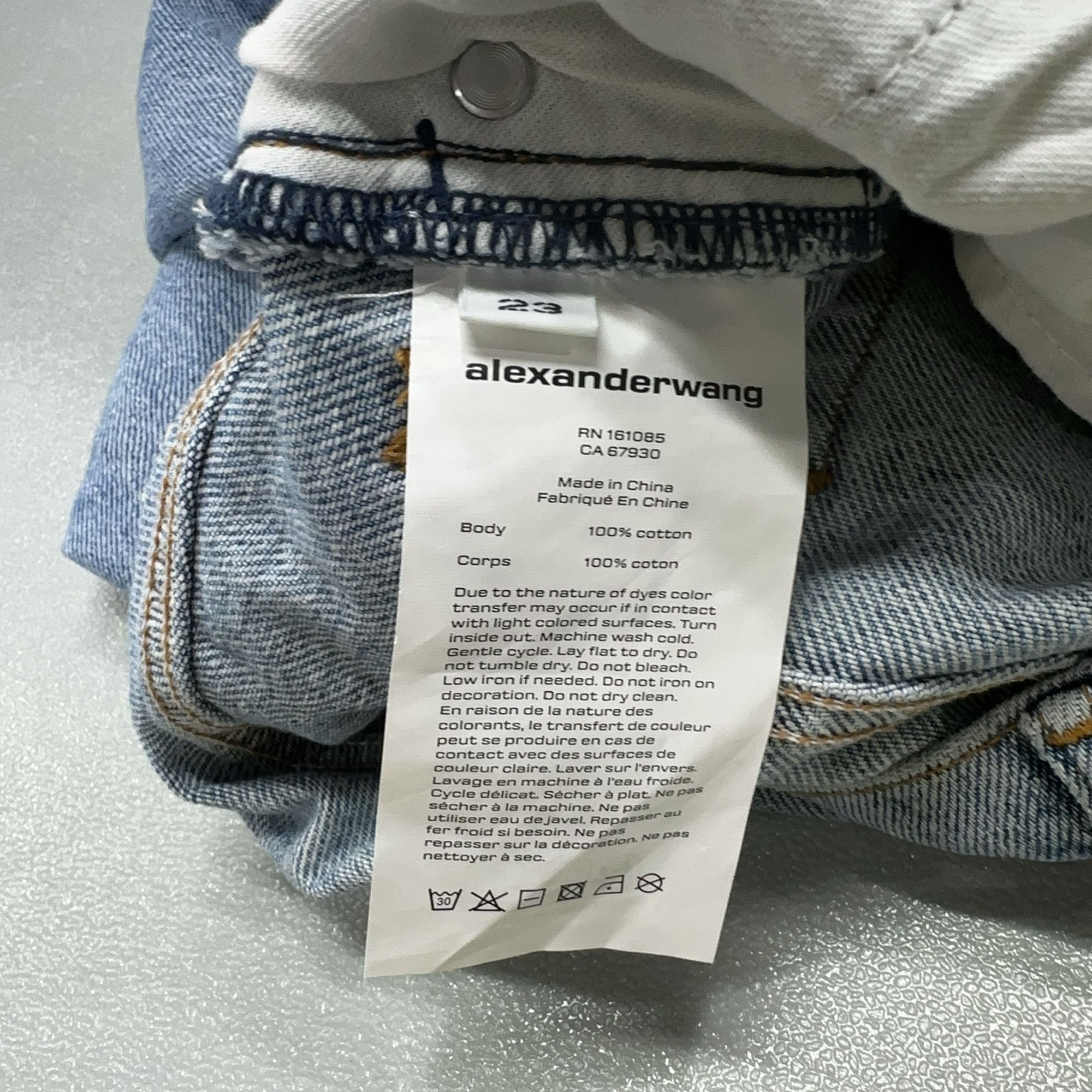 Alexander Wang Alexander Wang Logo Embossed Jeans Size 23 Size 23" - 4 Thumbnail