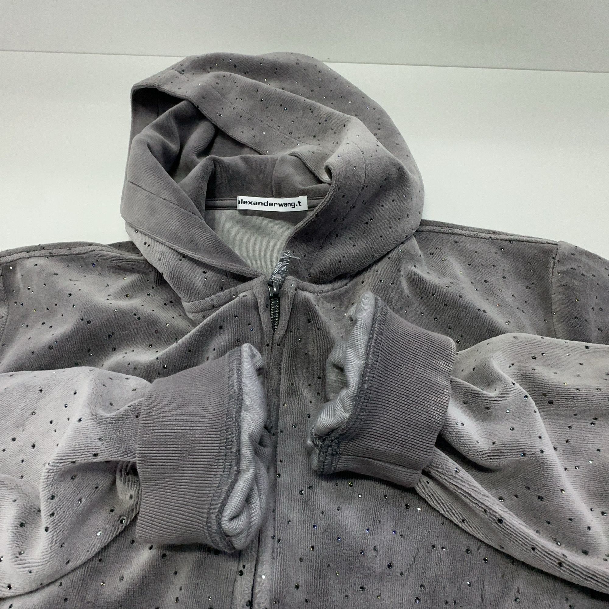 Alexander Wang alexanderwang.t Crystal Embellished Zip Hoodie Size M Size M / US 6-8 / IT 42-44 - 6 Thumbnail
