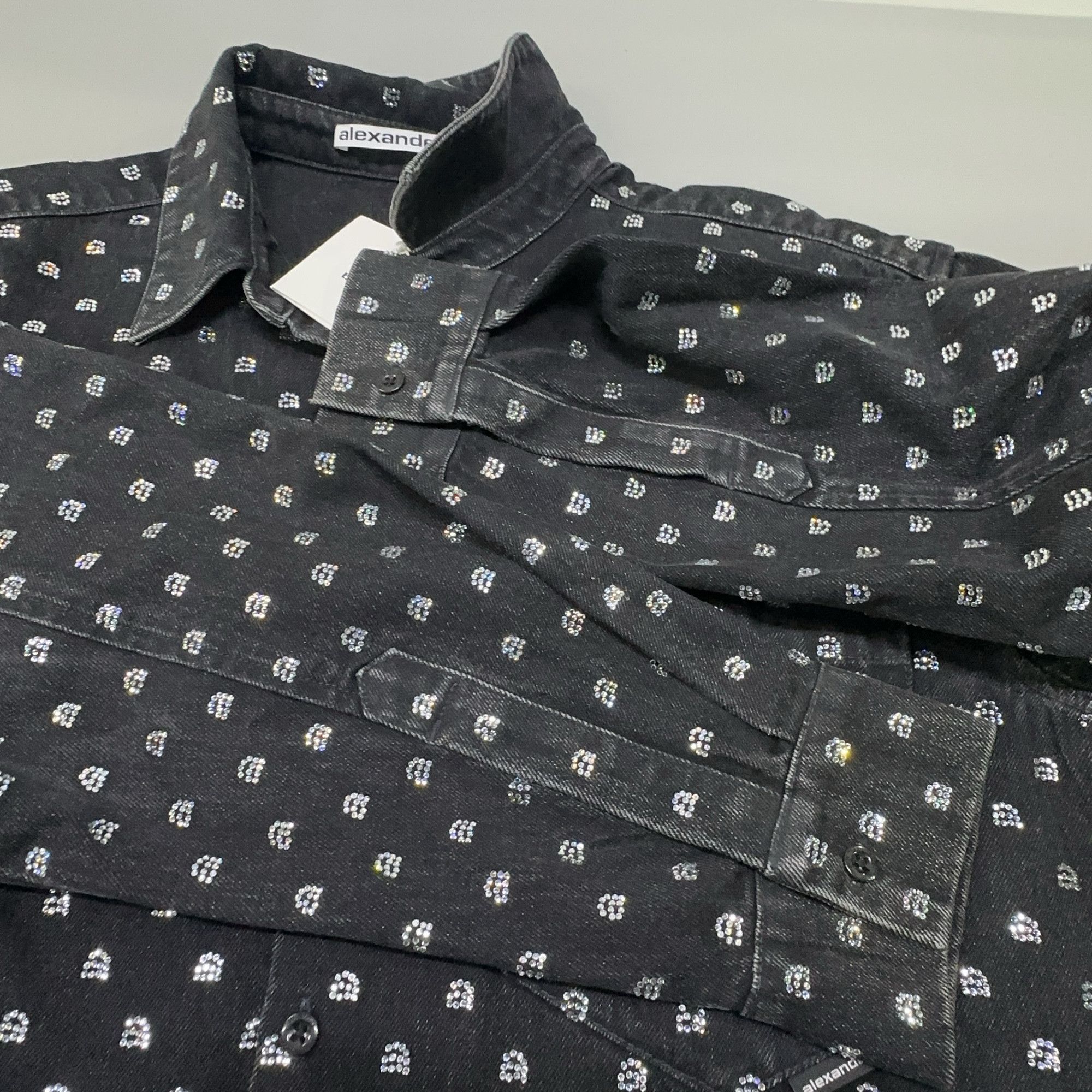 Alexander Wang Alexander Wang Crystal Polka Dot Denim Jacket Size S Size S / US 4 / IT 40 - 8 Thumbnail