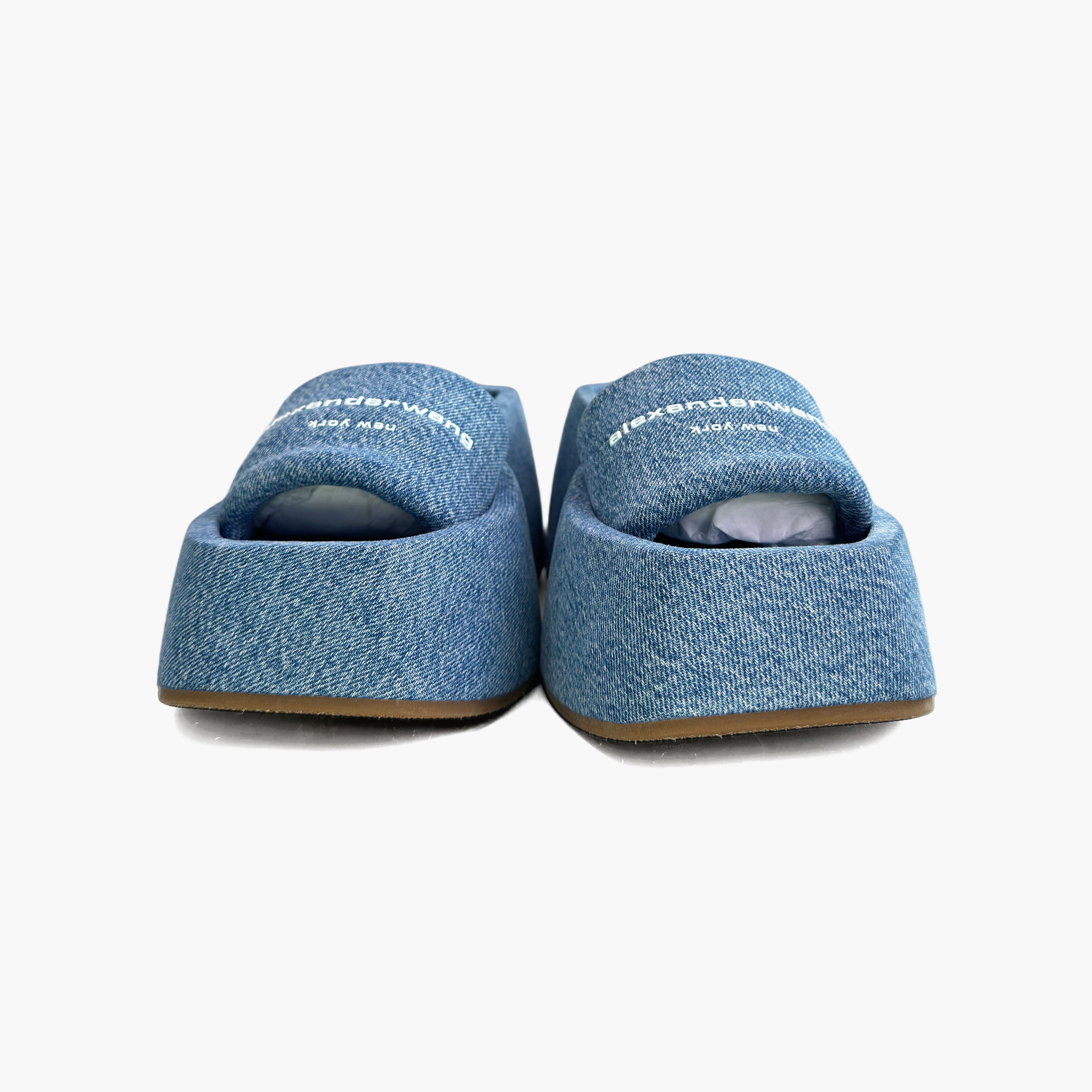 Alexander Wang Alexander Wang Denim Platform Slides Size 38.5 Size US 8.5 / IT 38.5 - 5 Thumbnail