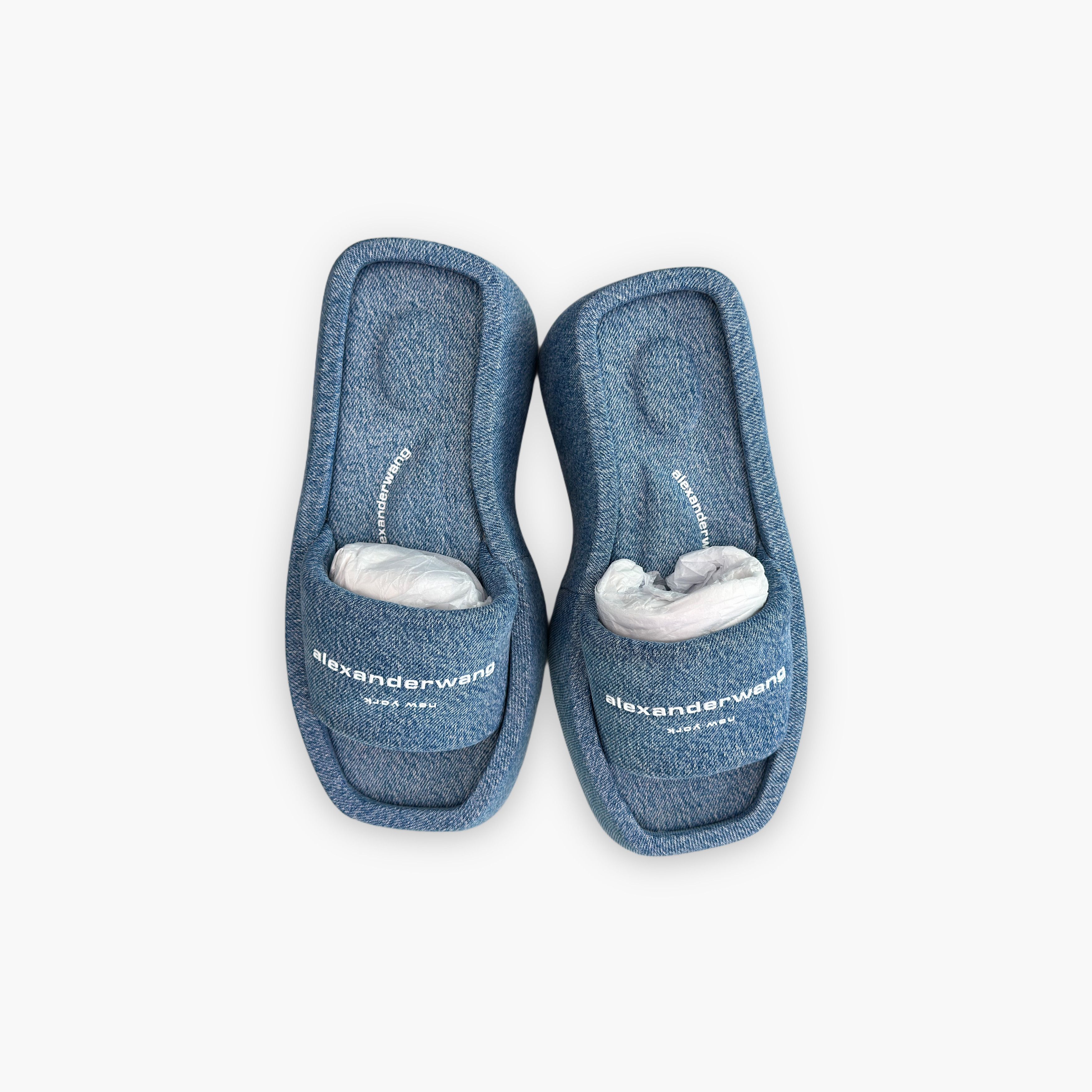 Alexander Wang Alexander Wang Denim Platform Slides Size 38.5 Size US 8.5 / IT 38.5 - 9 Thumbnail