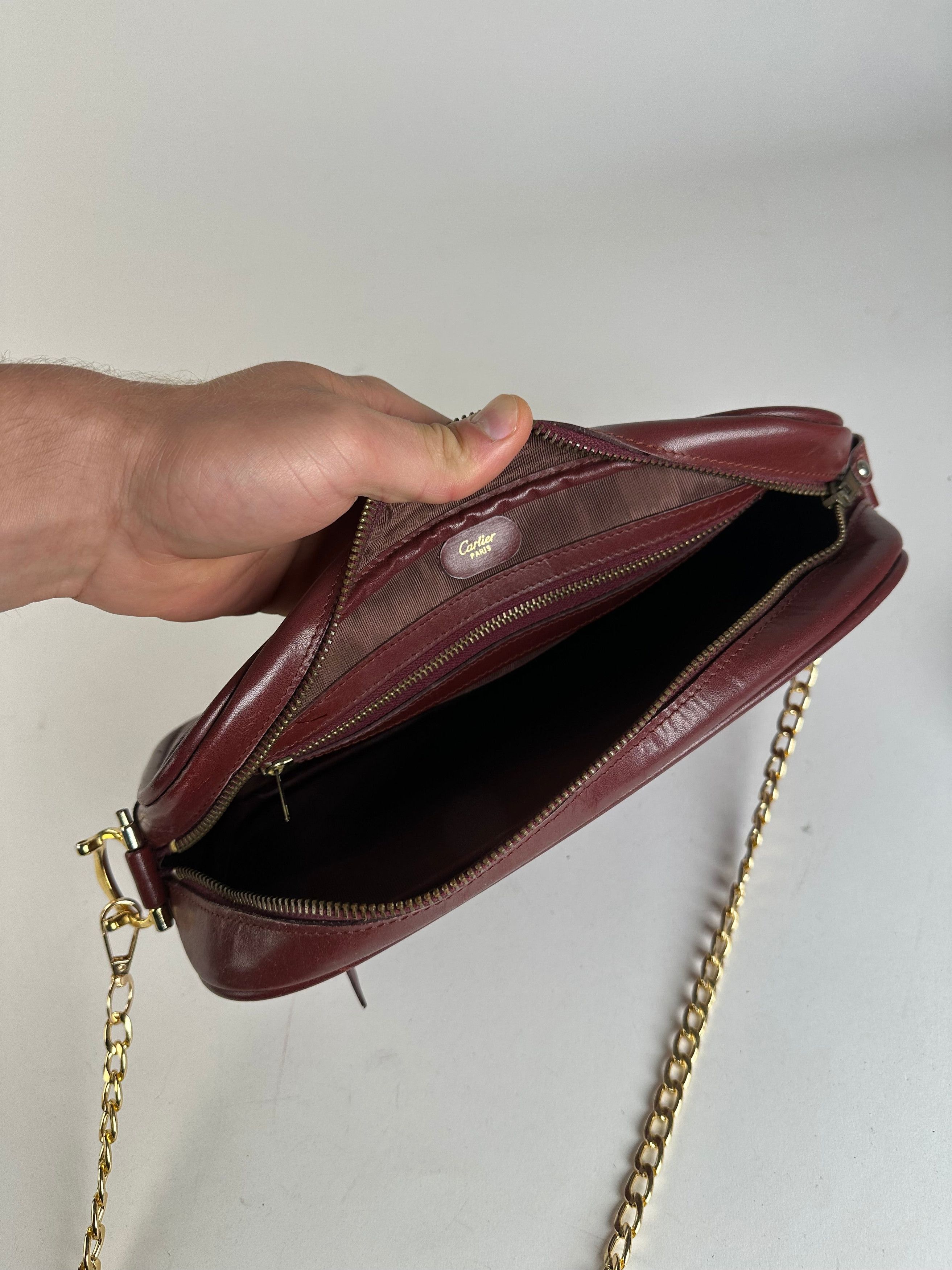 Cartier Vintage Leather Camera Crossbody Bag Bordeaux Size ONE SIZE - 3 Thumbnail