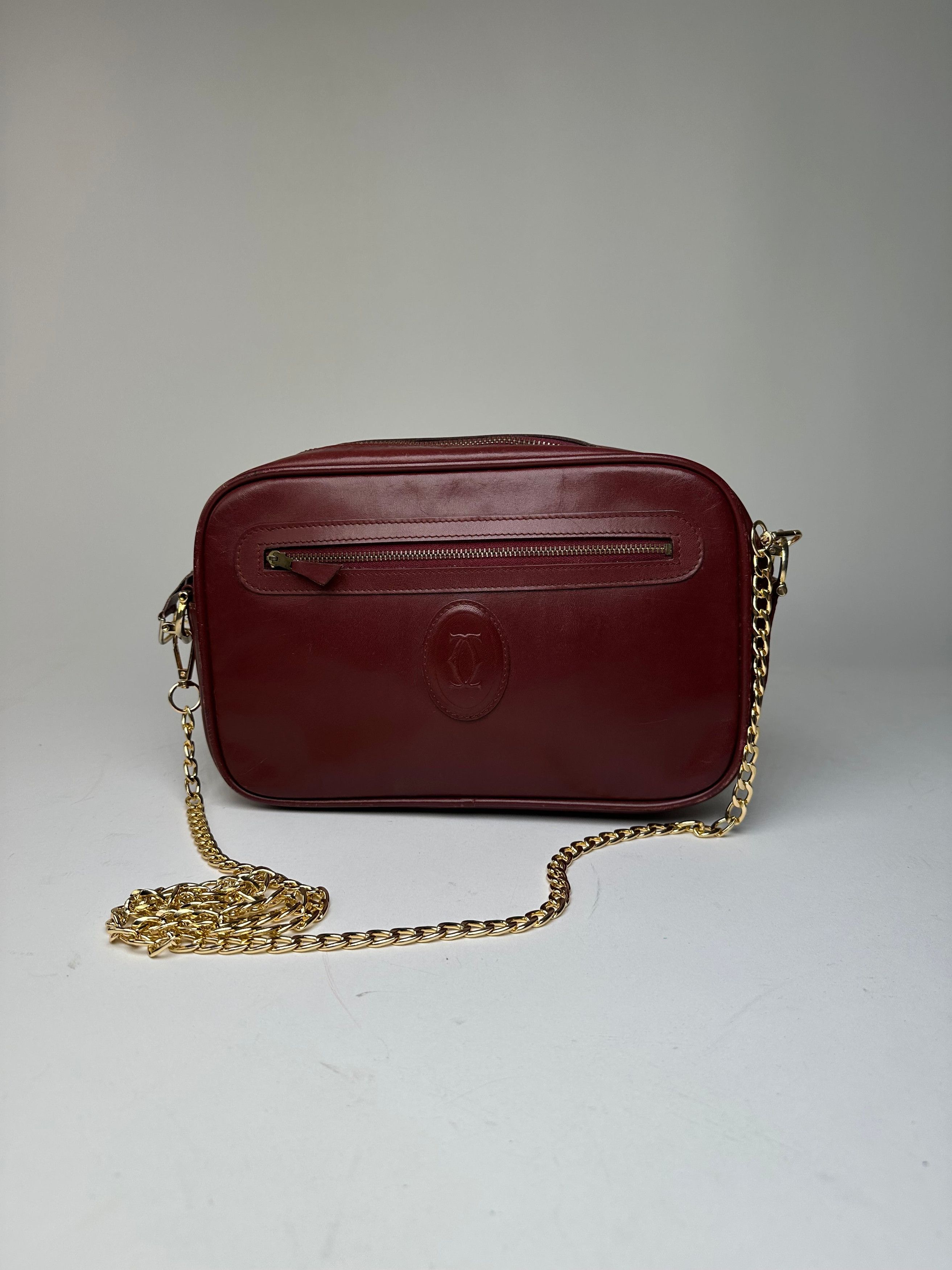 Cartier Vintage Leather Camera Crossbody Bag Bordeaux Size ONE SIZE - 6 Thumbnail