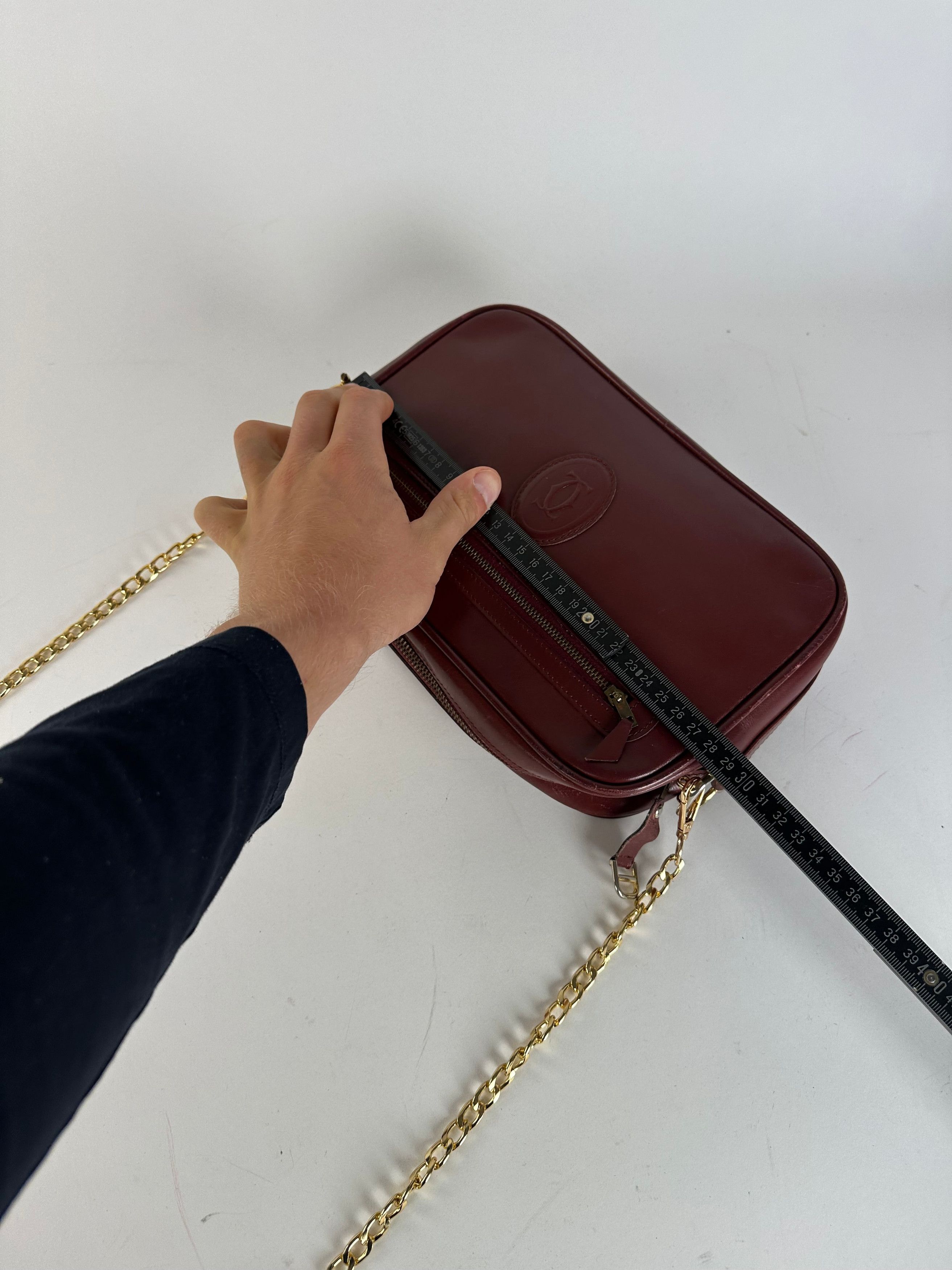 Cartier Vintage Leather Camera Crossbody Bag Bordeaux Size ONE SIZE - 12 Thumbnail
