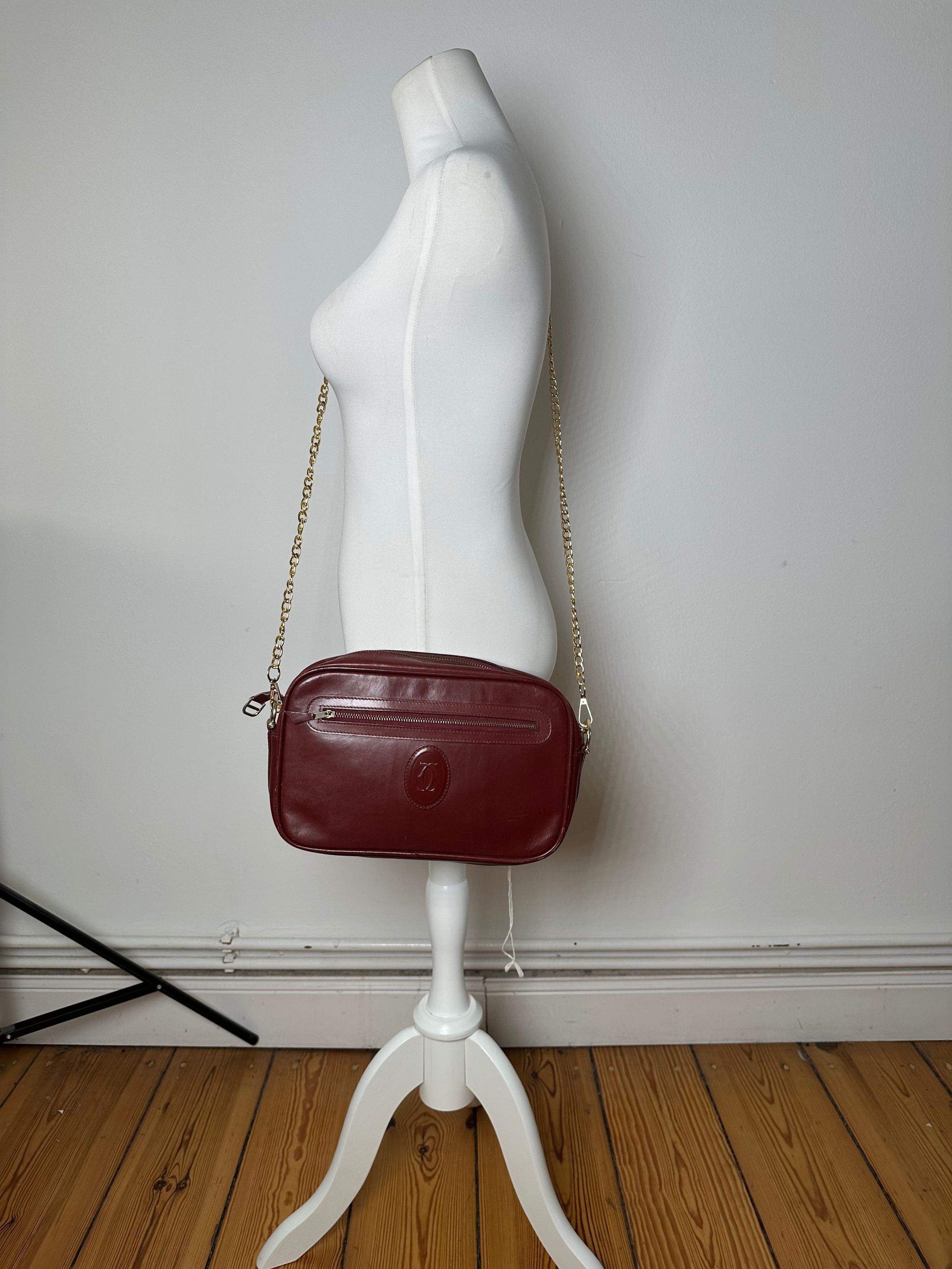 Cartier Vintage Leather Camera Crossbody Bag Bordeaux Size ONE SIZE - 7 Thumbnail
