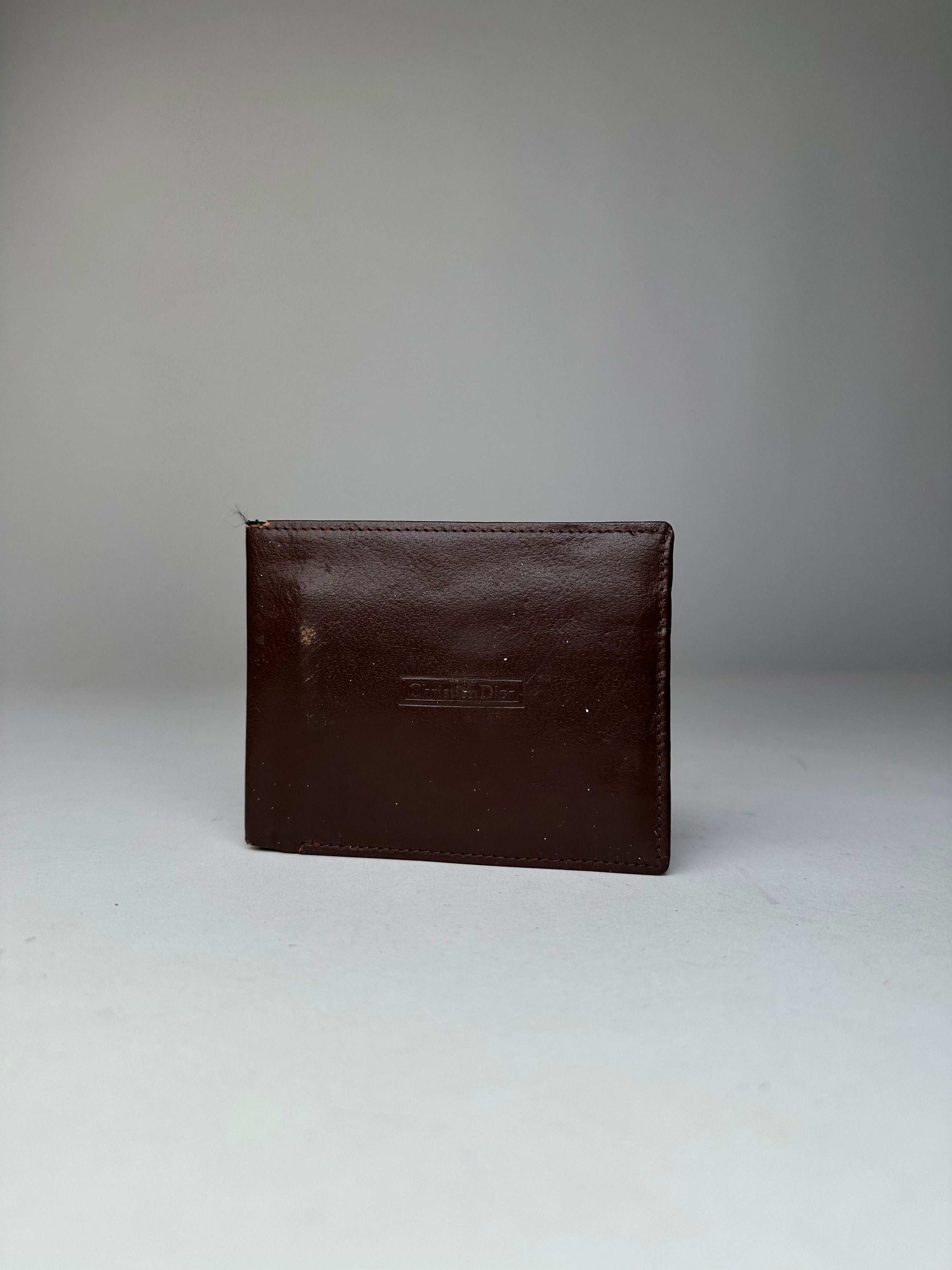 Dior Vintage Leather Bifold Wallet Dark Brown Size ONE SIZE - 9 Thumbnail
