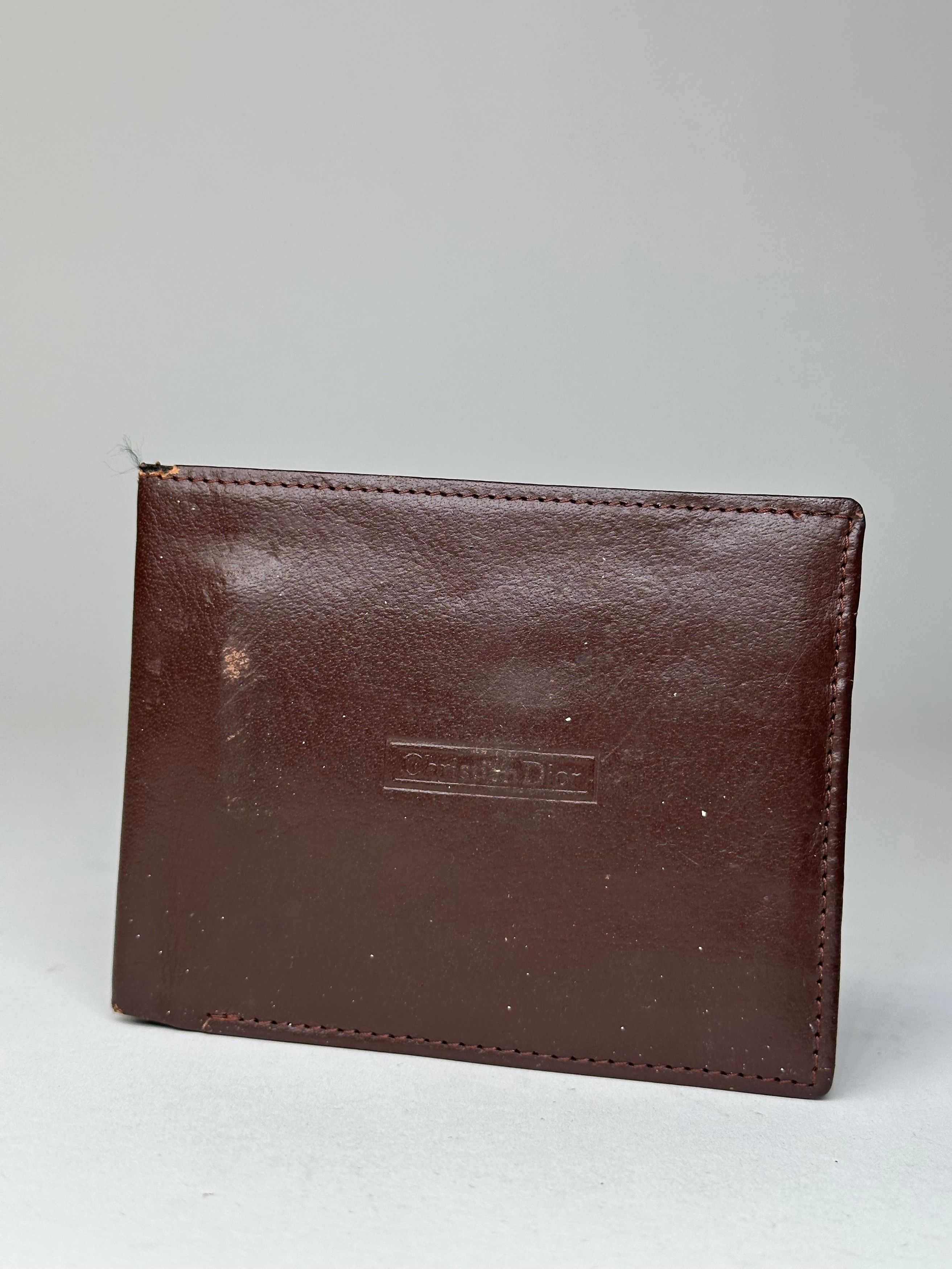 Dior Vintage Leather Bifold Wallet Dark Brown Size ONE SIZE - 6 Thumbnail