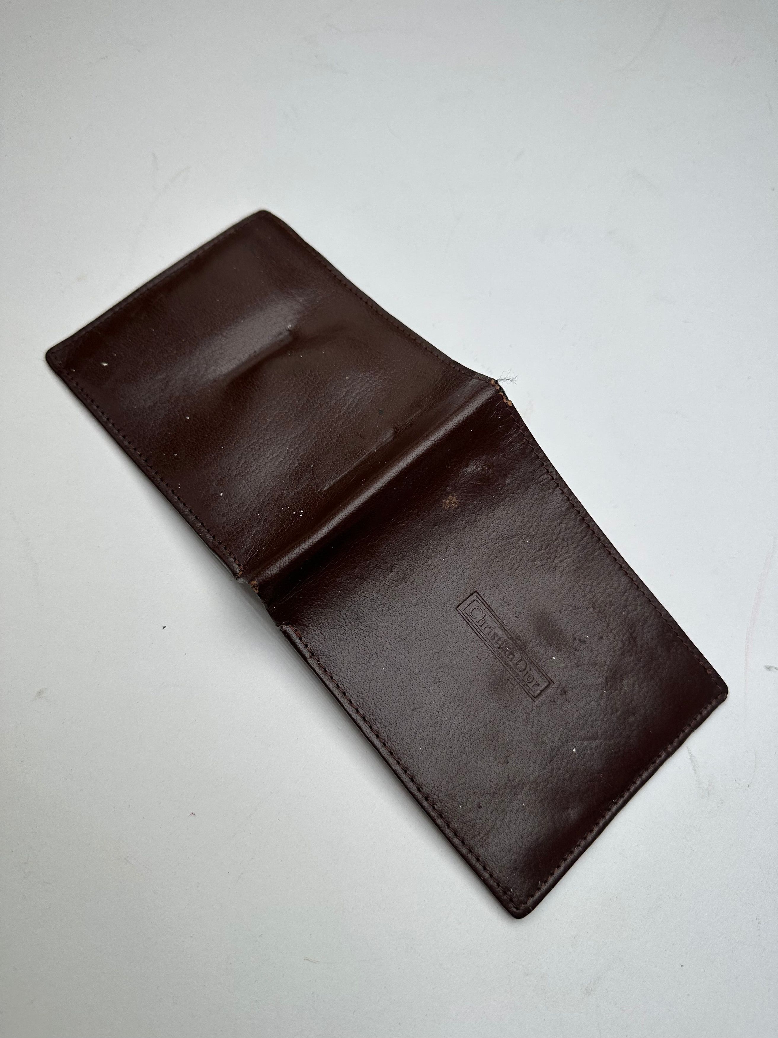 Dior Vintage Leather Bifold Wallet Dark Brown Size ONE SIZE - 3 Thumbnail