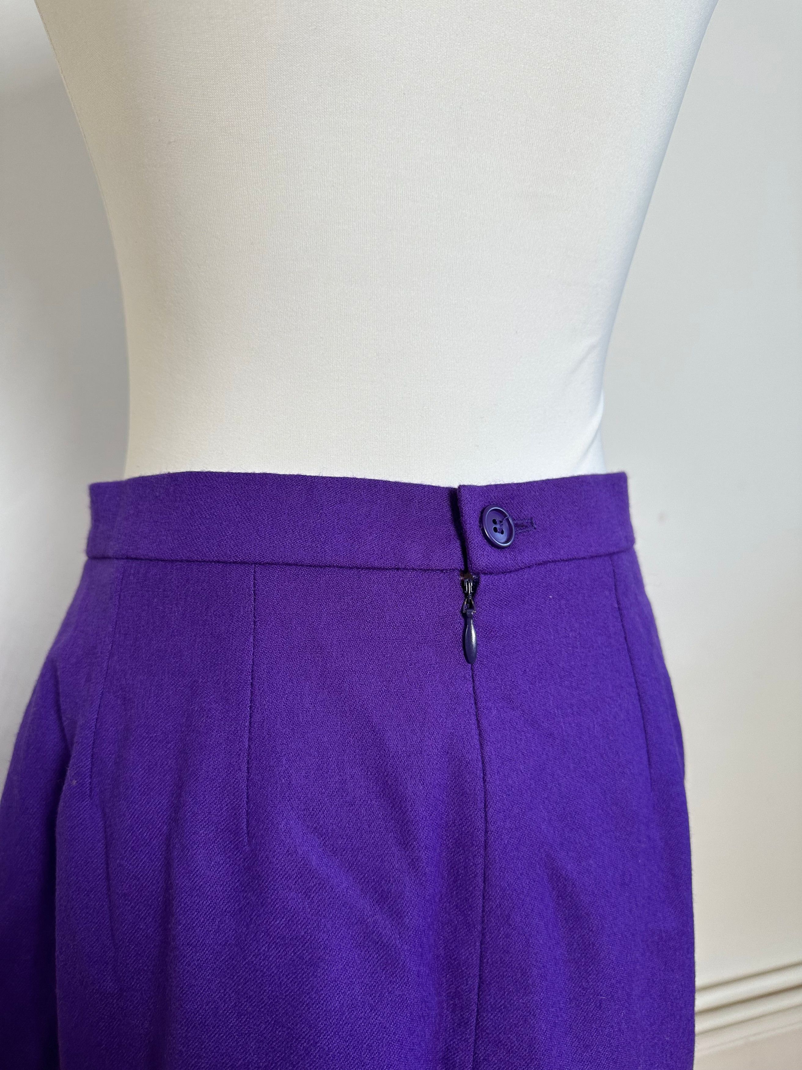 Givenchy Vintage Wool Pencil Skirt Purple L Size 34" / US 12 / IT 48 - 4 Thumbnail
