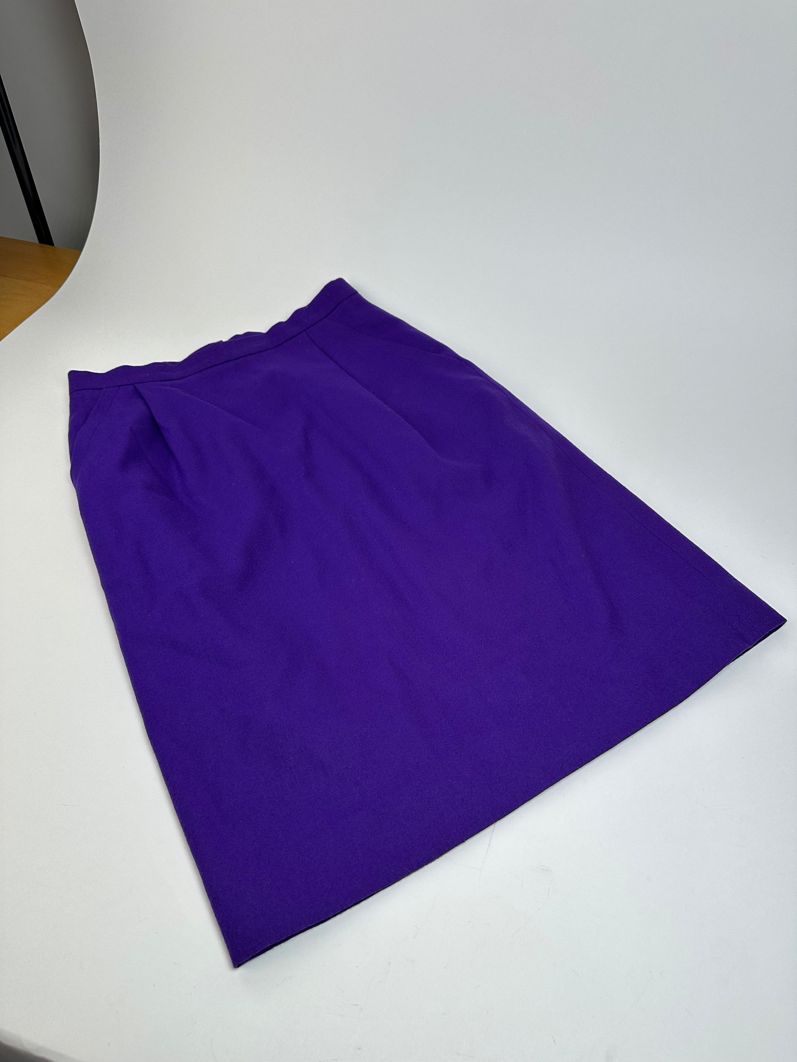 Givenchy Vintage Wool Pencil Skirt Purple L Size 34" / US 12 / IT 48 - 5 Thumbnail