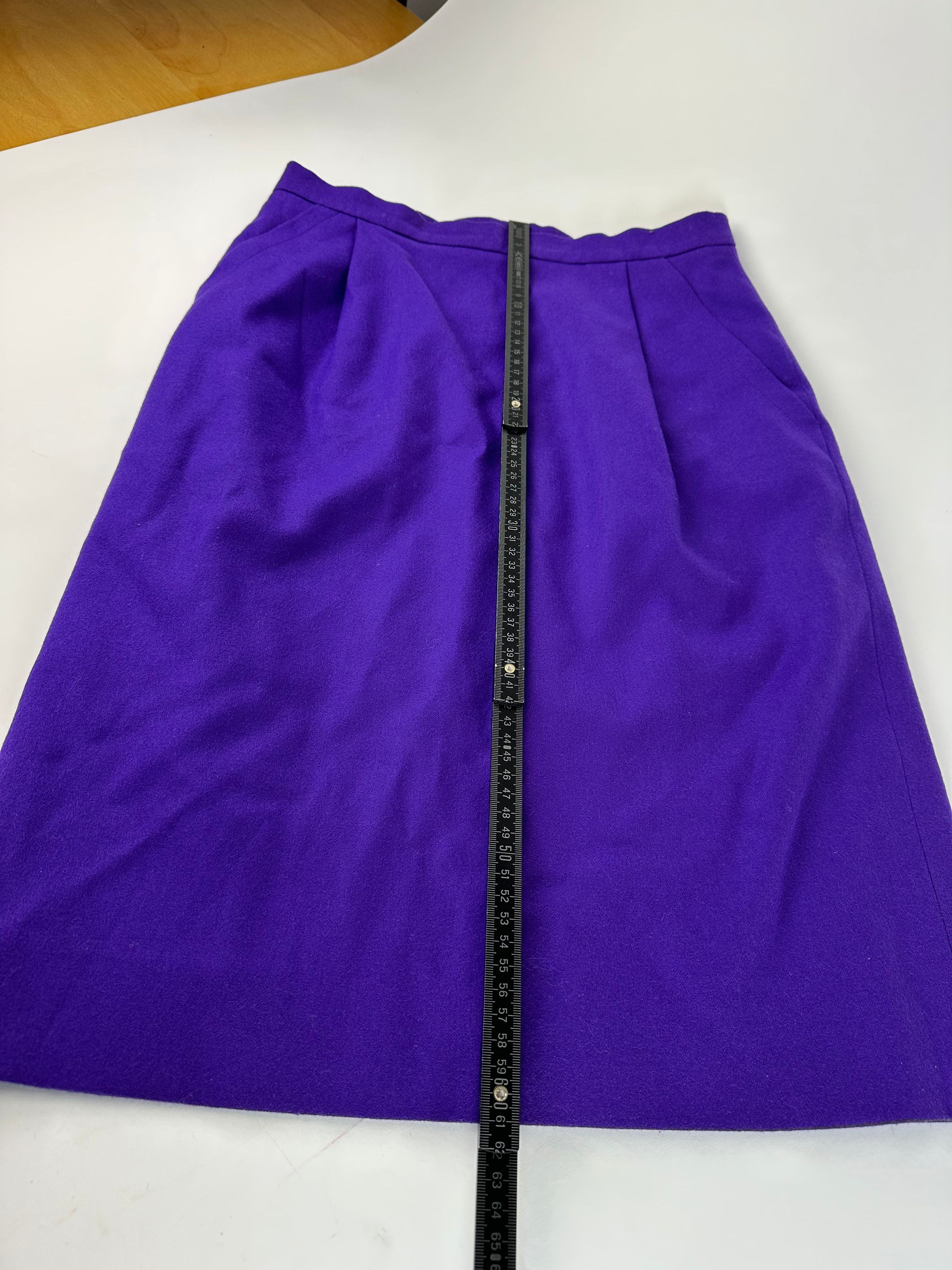 Givenchy Vintage Wool Pencil Skirt Purple L Size 34" / US 12 / IT 48 - 6 Thumbnail