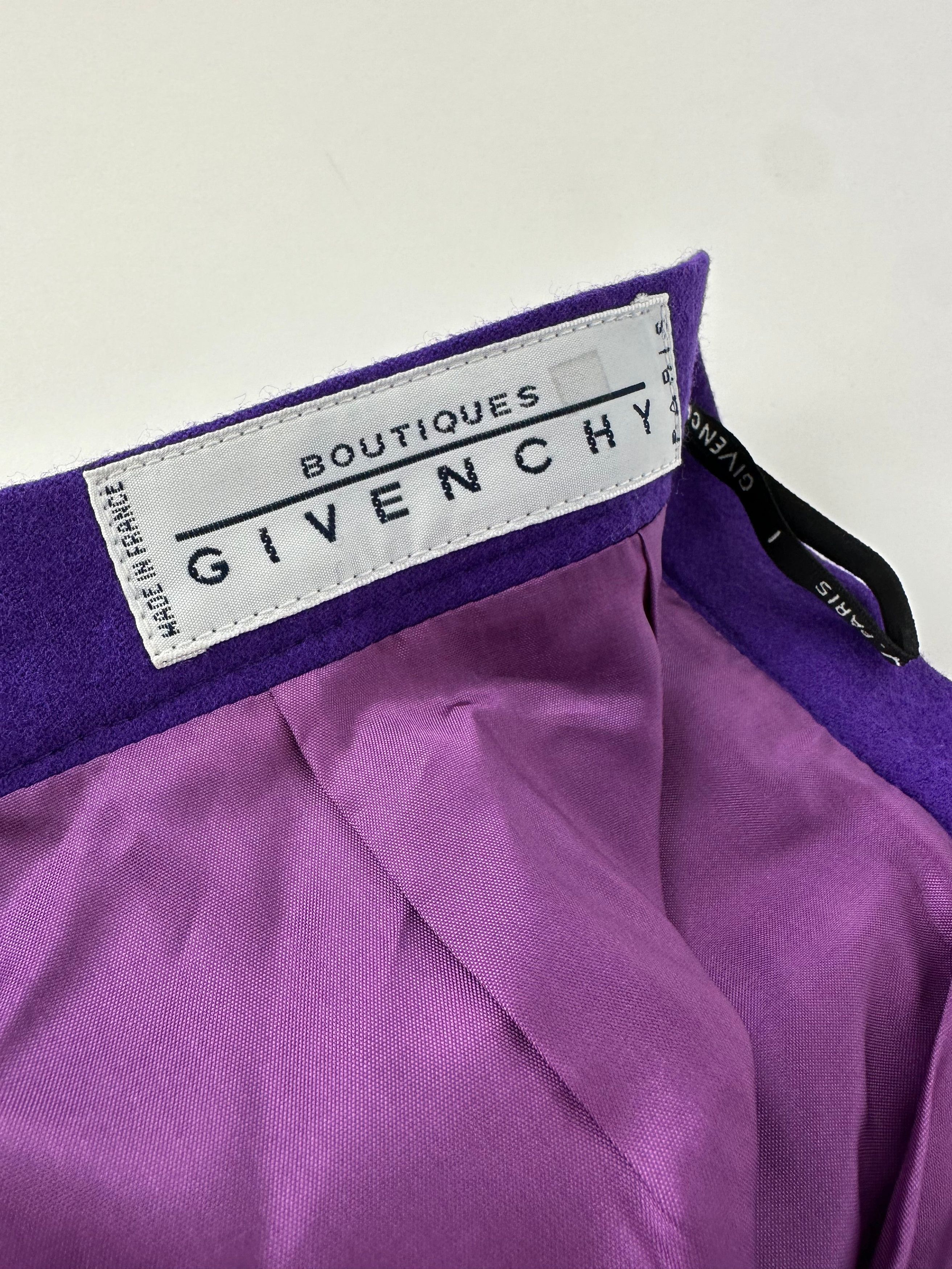 Givenchy Vintage Wool Pencil Skirt Purple L Size 34" / US 12 / IT 48 - 9 Thumbnail