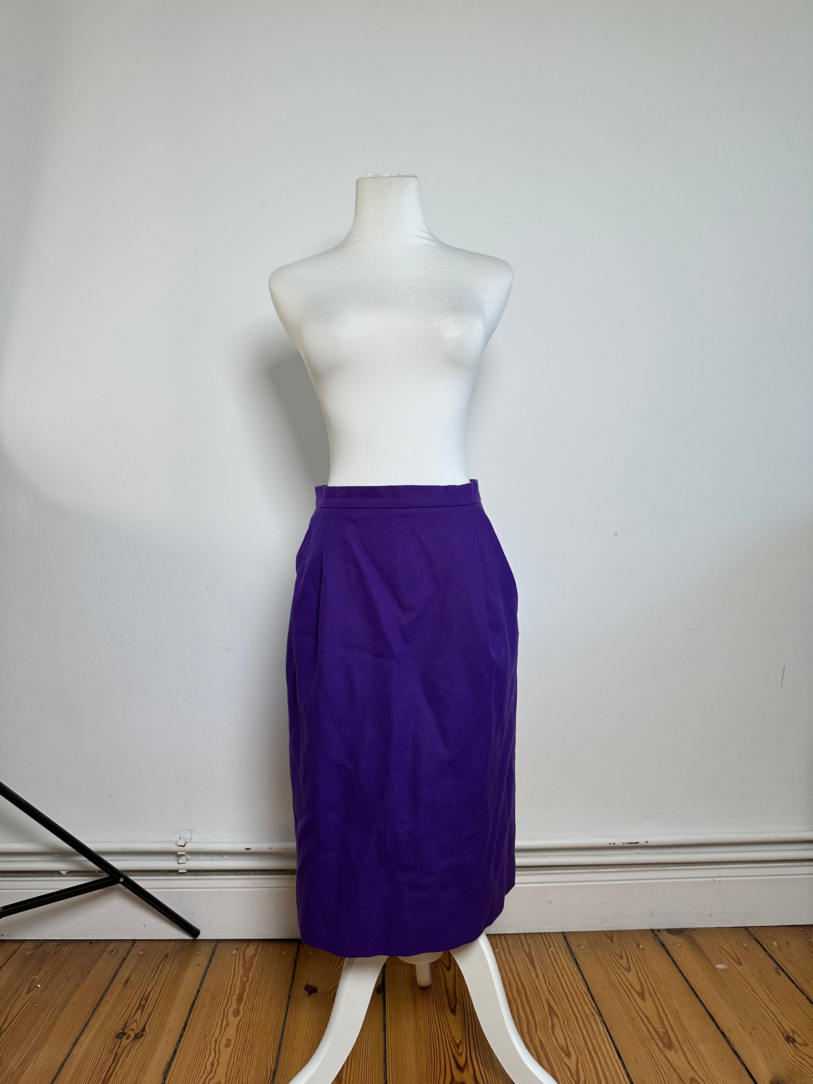 Givenchy Vintage Wool Pencil Skirt Purple L Size 34" / US 12 / IT 48 - 13 Thumbnail