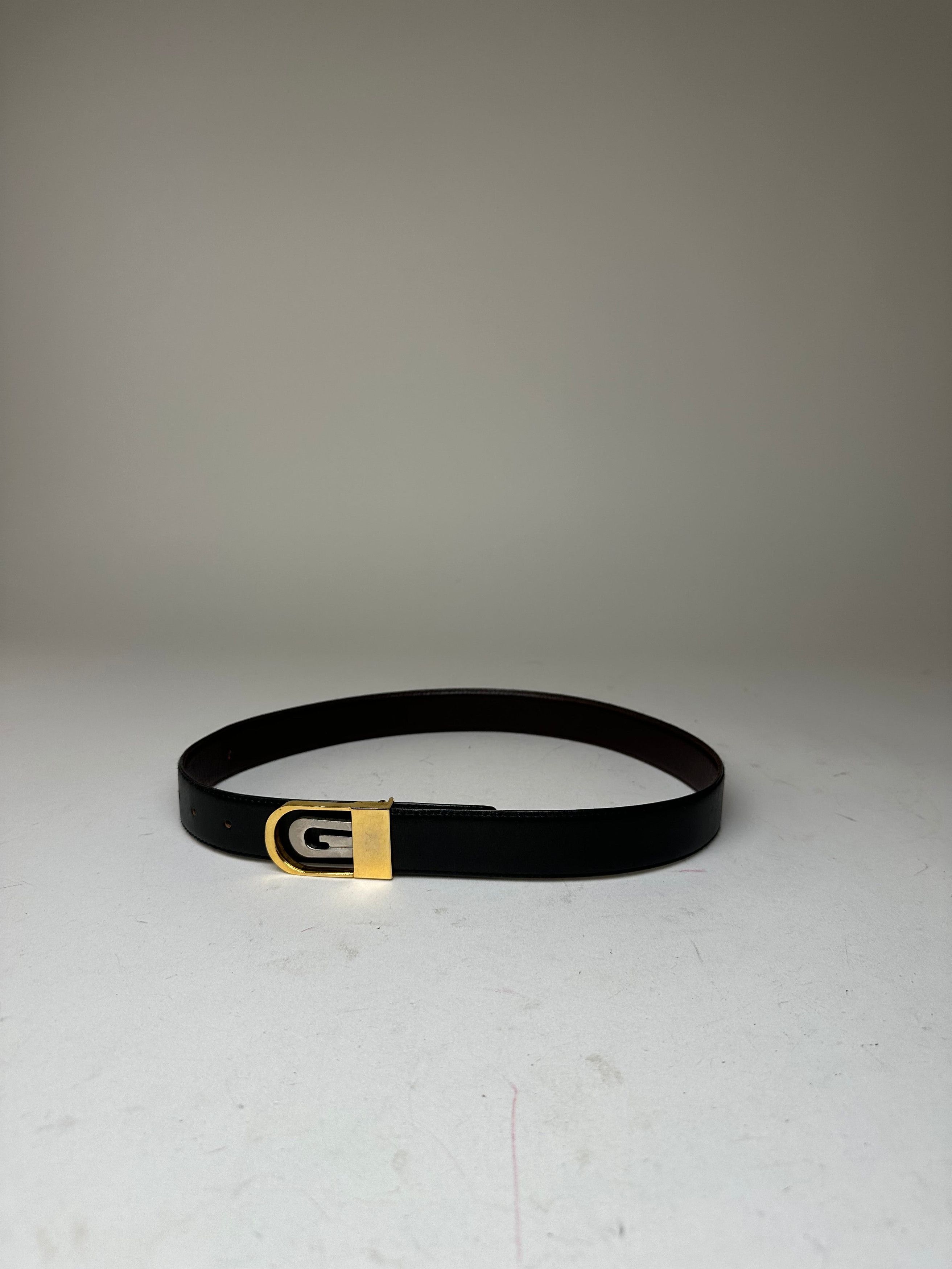 Gucci Vintage Reversible Belt Leather Black Brown Size ONE SIZE - 3 Thumbnail